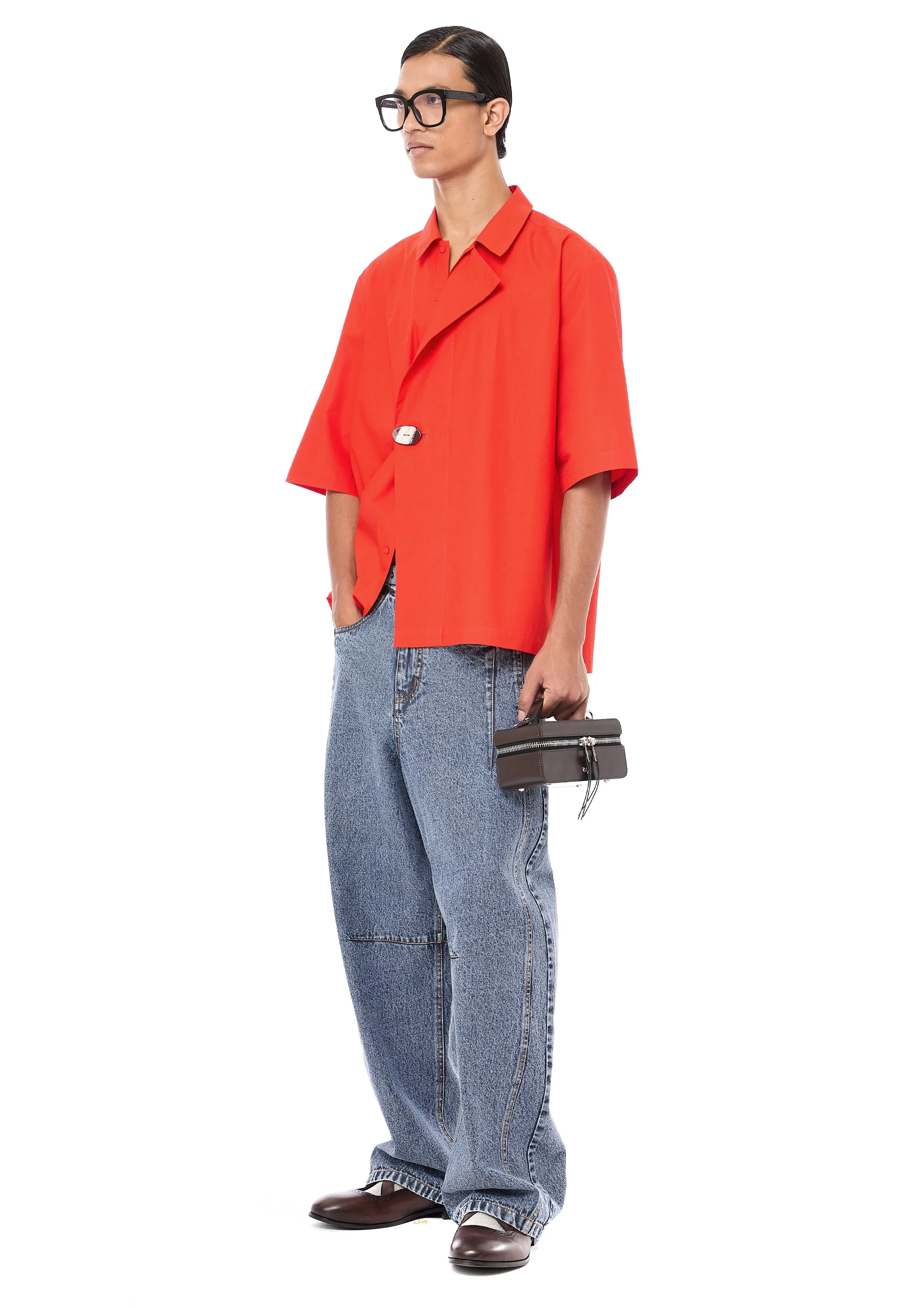 SINGLE LAPEL HALF SLEEVES SHIRT - Dhruv Kapoor