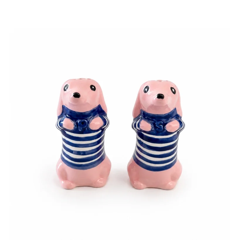 CERAMIC DOG SALT & PEPPER SHAKER SET