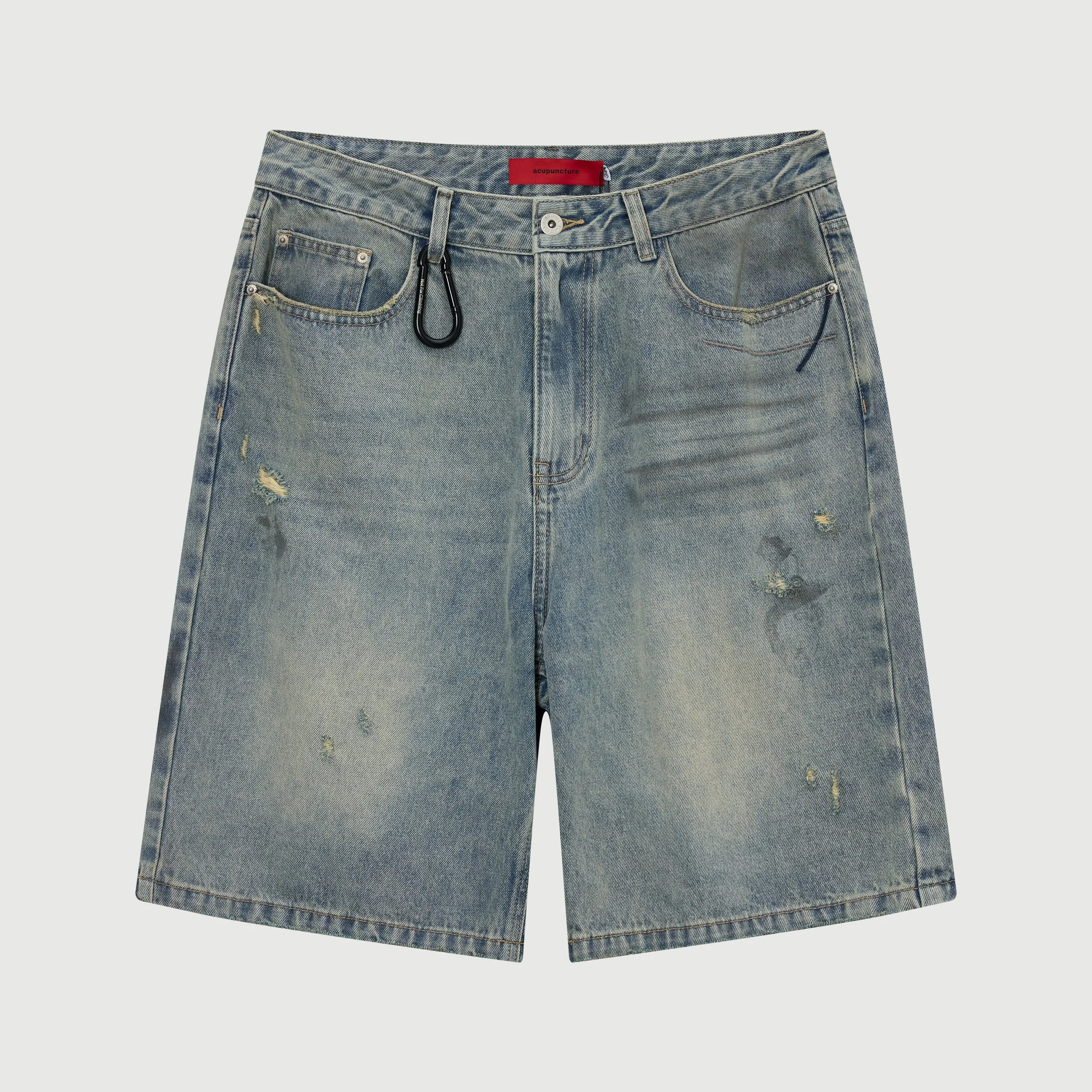 DENIM BIKER WASH SHORTS - Acupuncture