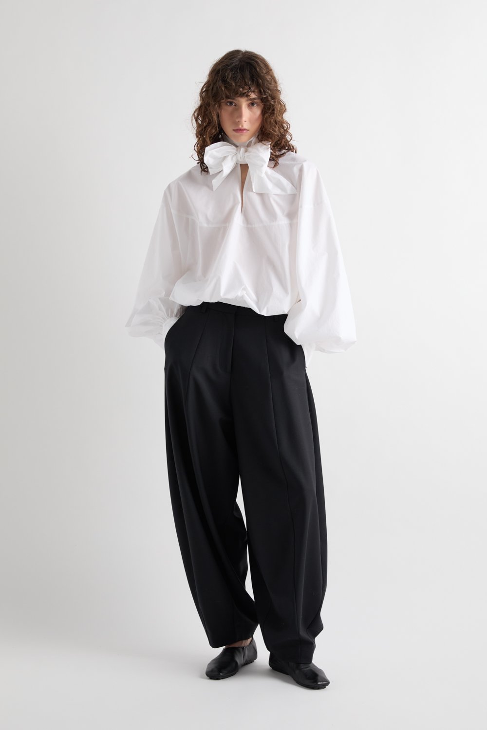 TAILORED WOOL WIDE LEG PANTS – Meimeij