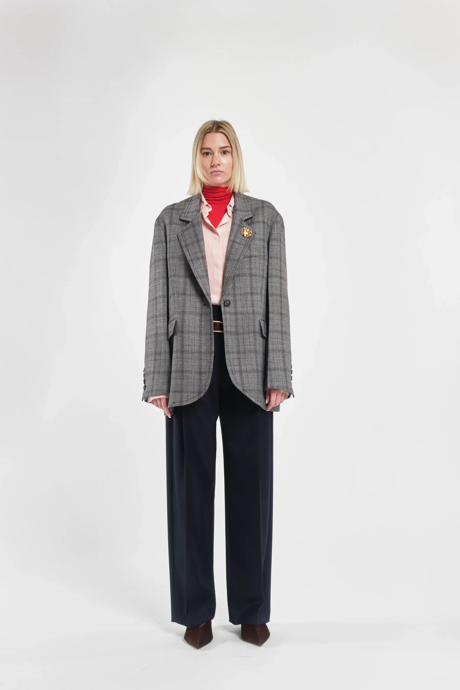 GISELLE CHECKED WOOL BLAZER – Tela