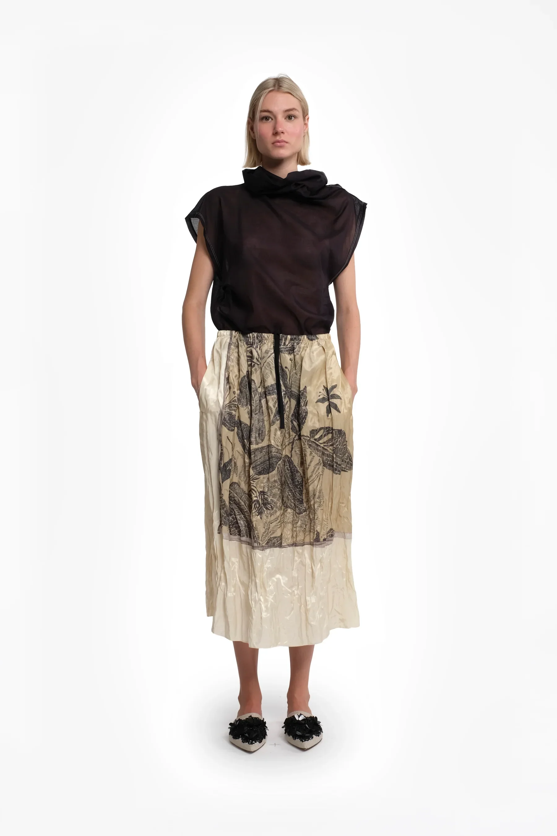 PAPAYA TOP IN SOFT MUSLIN - Tela