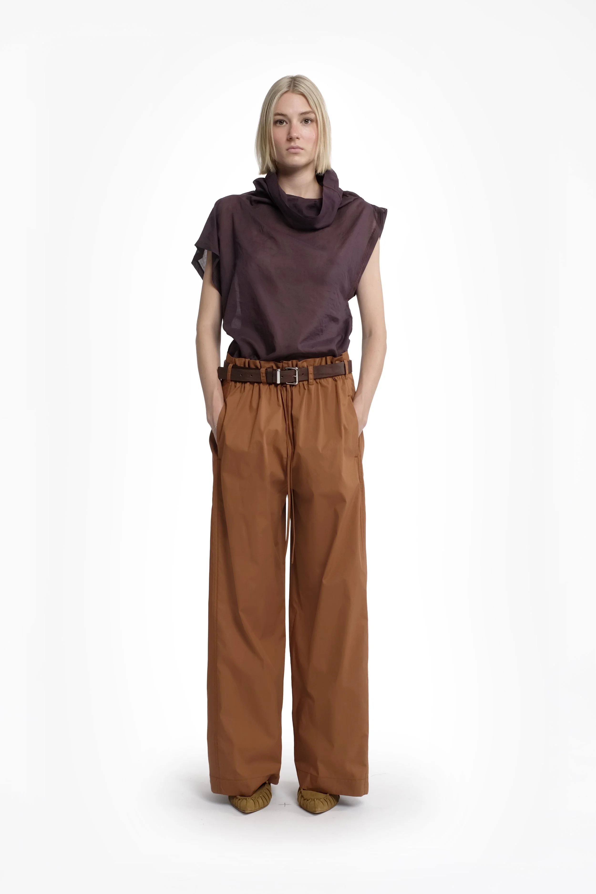 LUCIO PANTS IN CRUNCHY COTTON - Tela