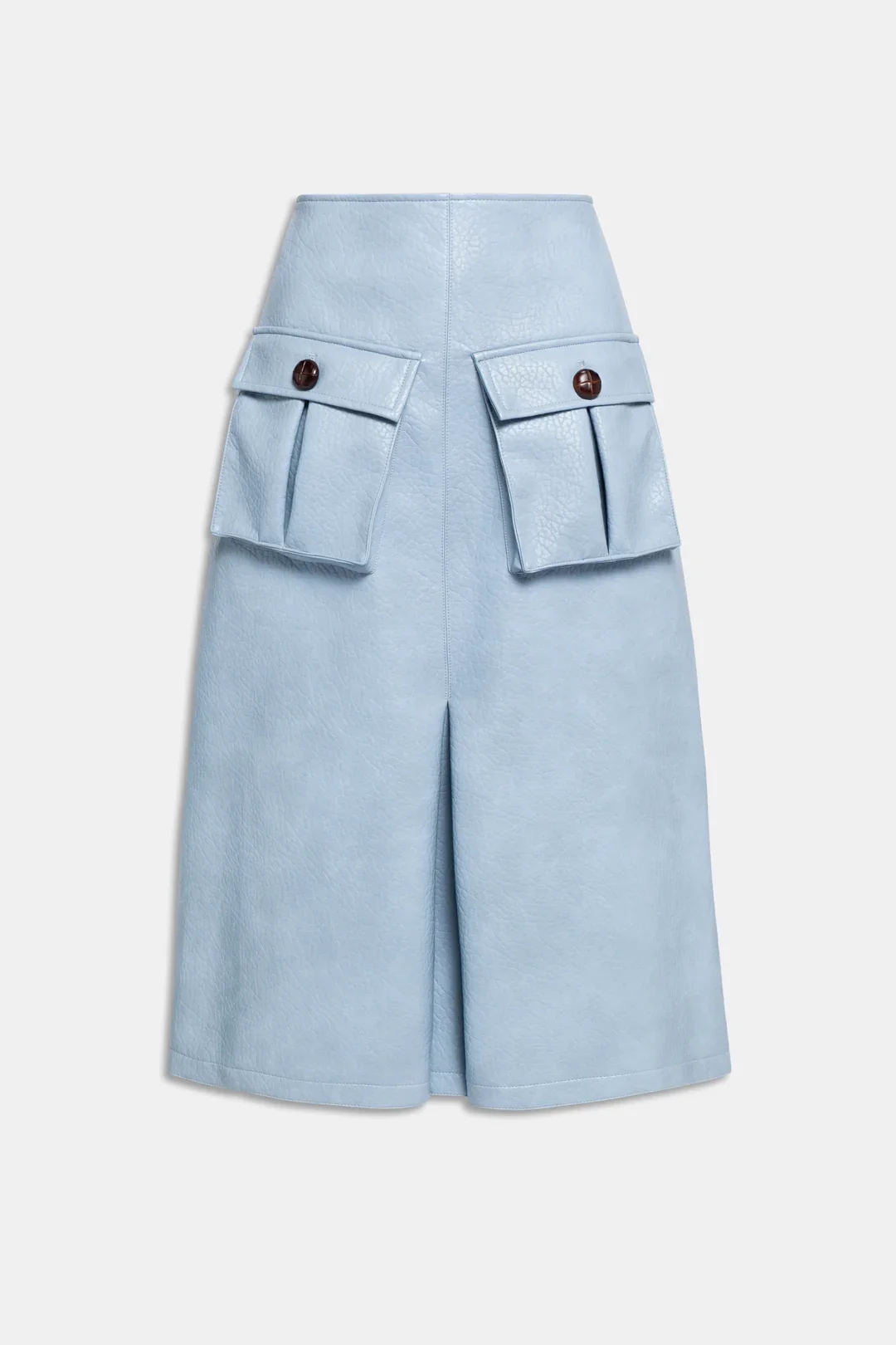 HAMMERED FAUX LEATHER TRAPEZE SKIRT - Weili Zheng