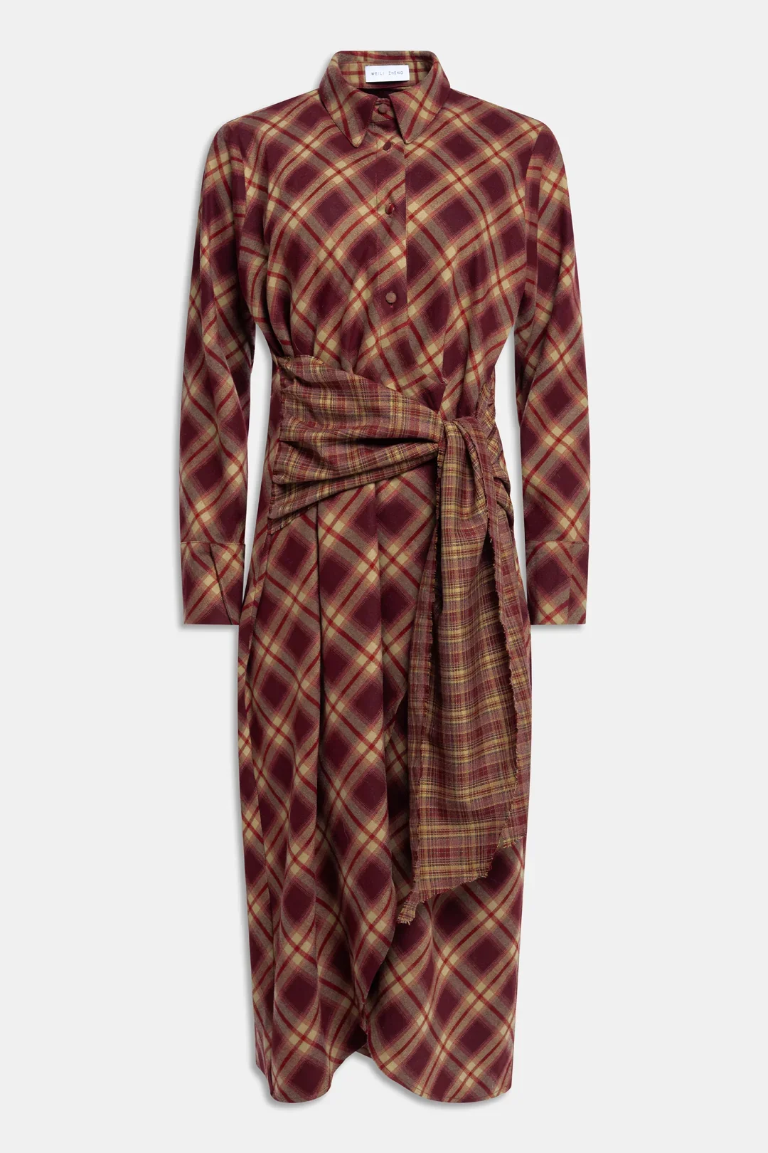 TARTAN SHIRT DRESS - Weili Zheng