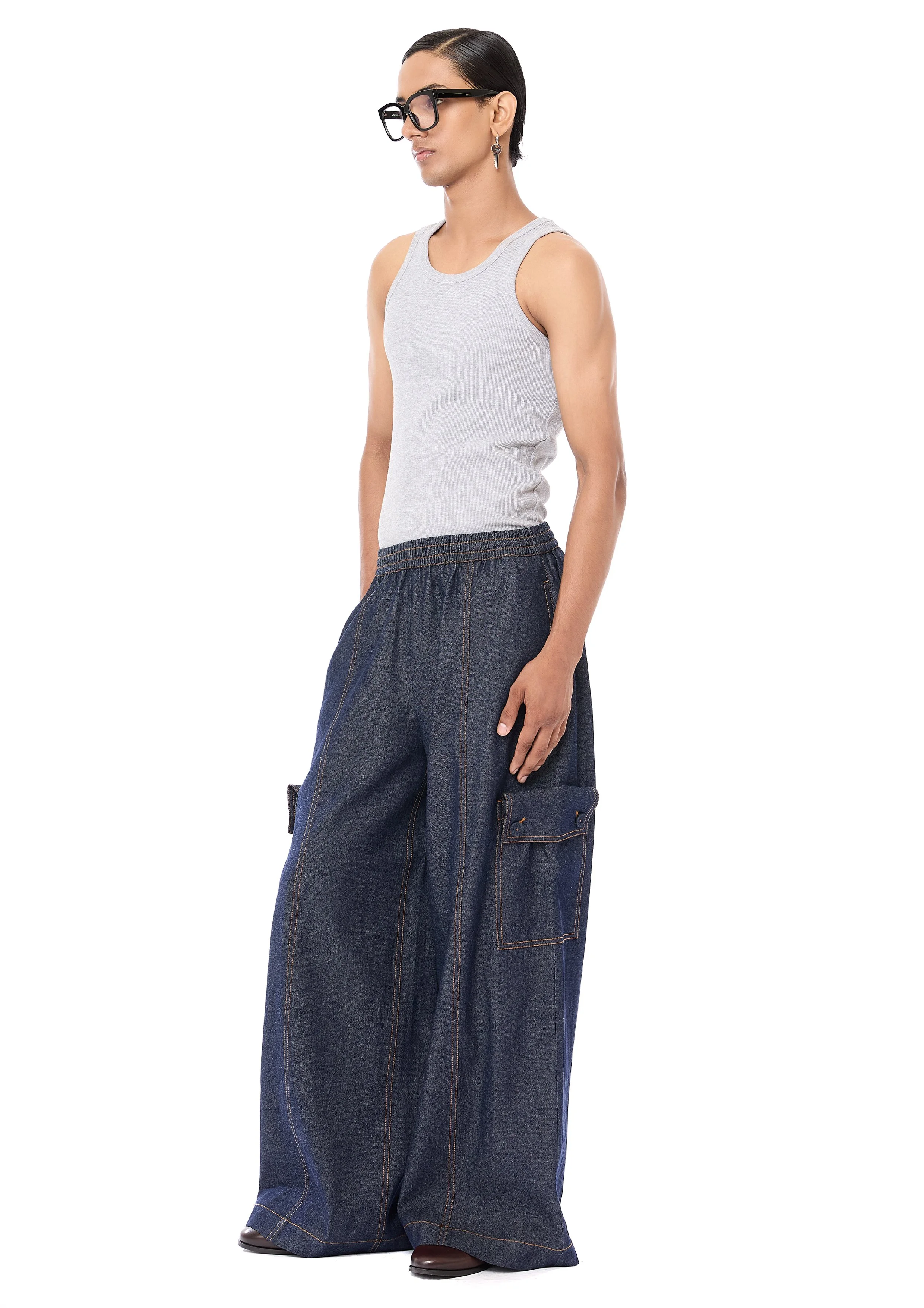 LIGHT DENIM BAGGY PANTS - Dhruv Kapoor