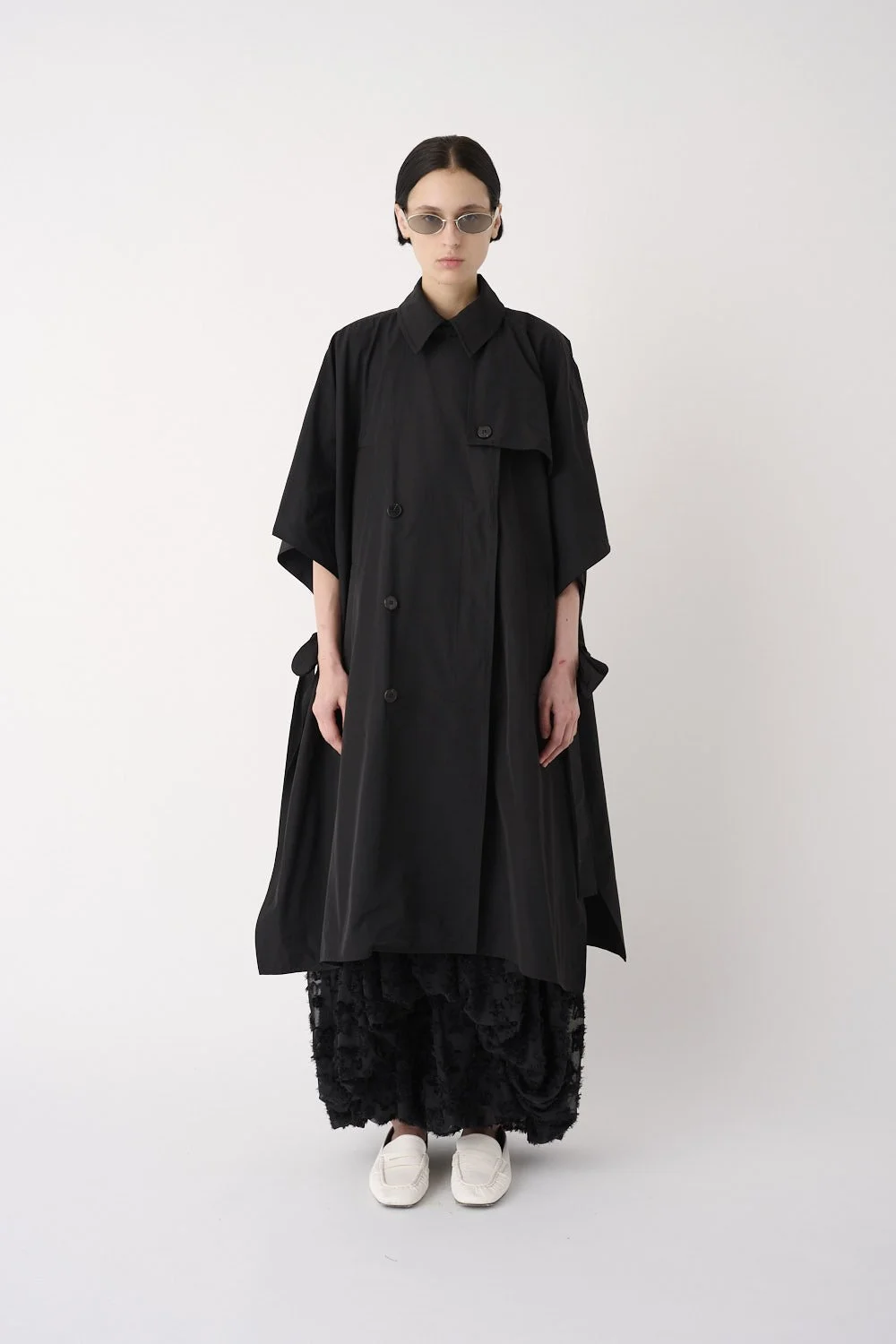 ASYMMETRIC WIDE TRENCH COAT -  Meimeij