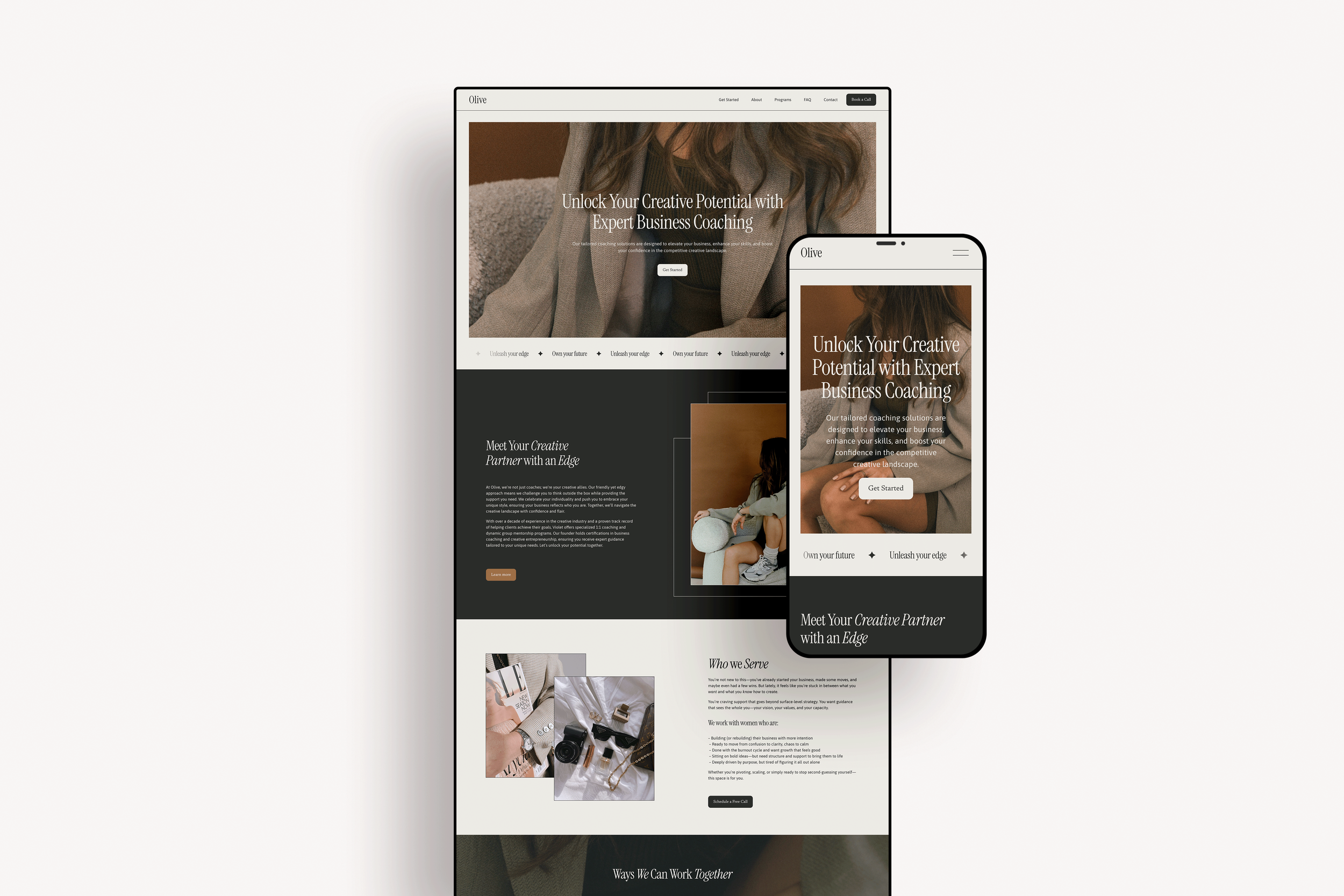 Olive – One-Page Squarespace Website Template