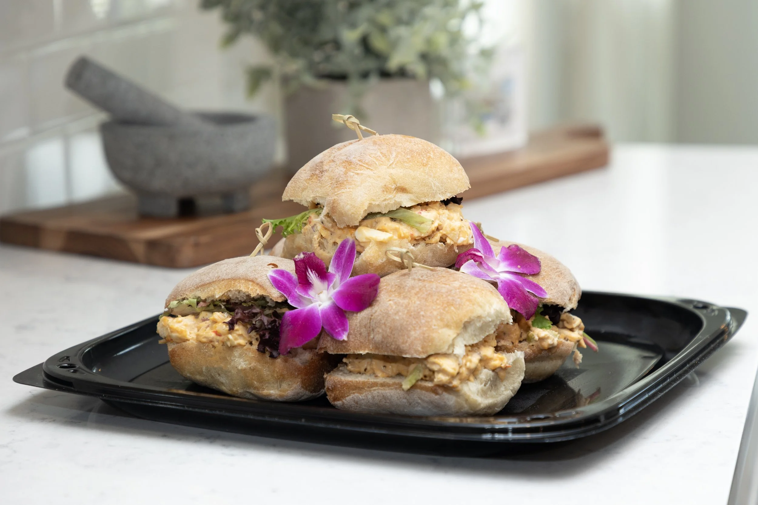 Chicken Salad Sandwiches on Ciabatta Bread