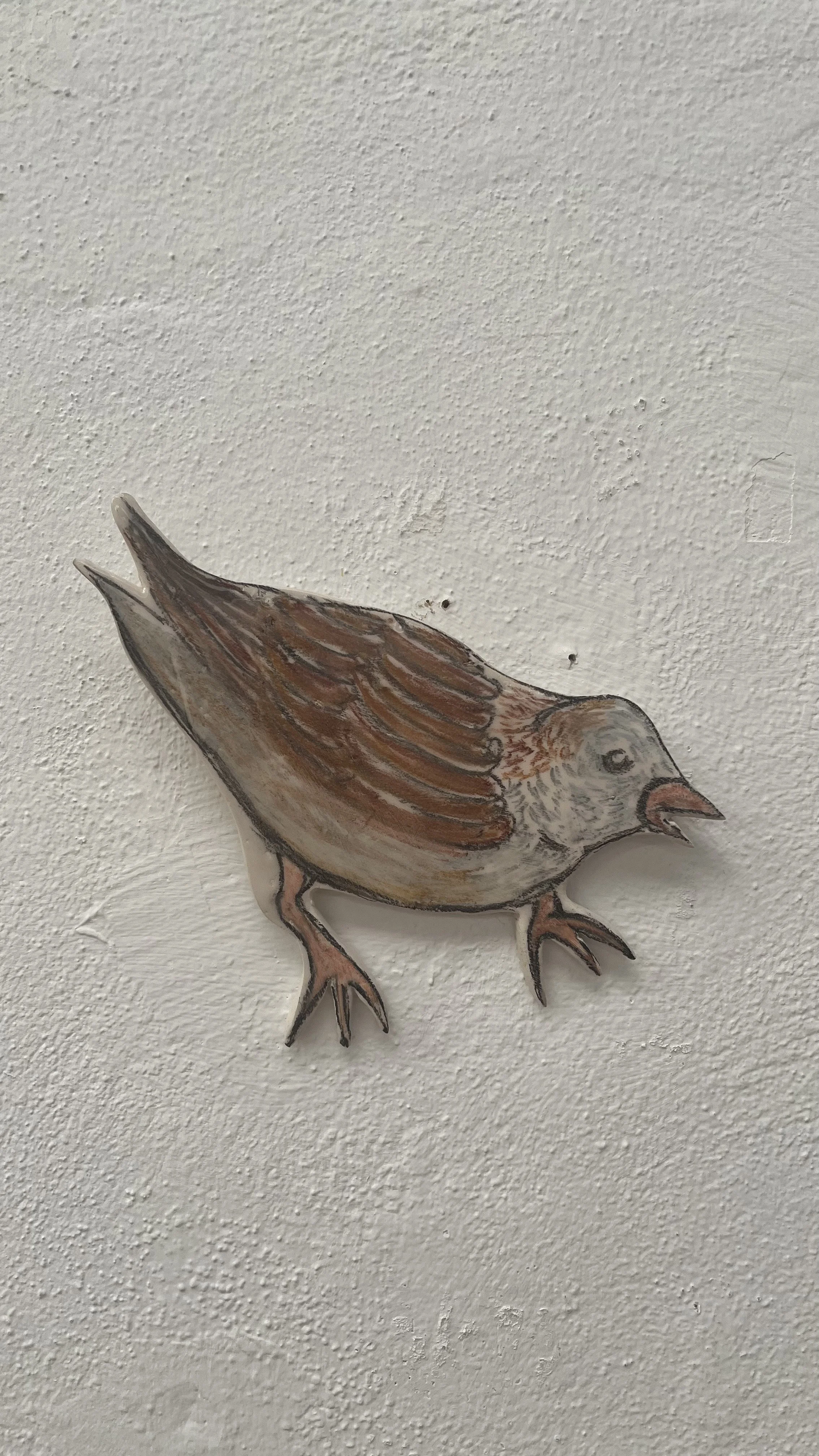 A sparrow tile facing right - Raquel Terenas aka A Goiva
