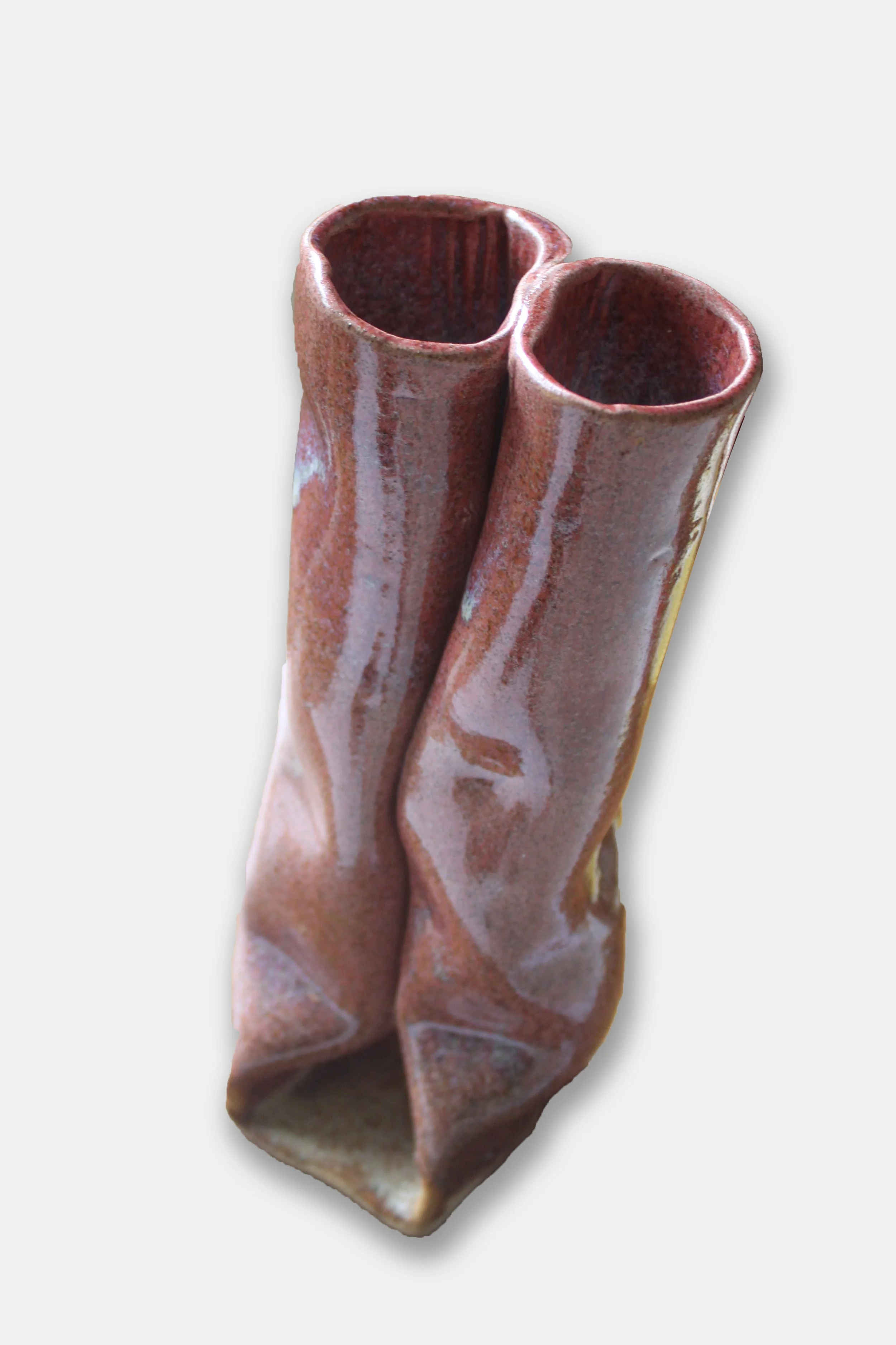 Red Flute Vase - Caution Fragile Ceramics