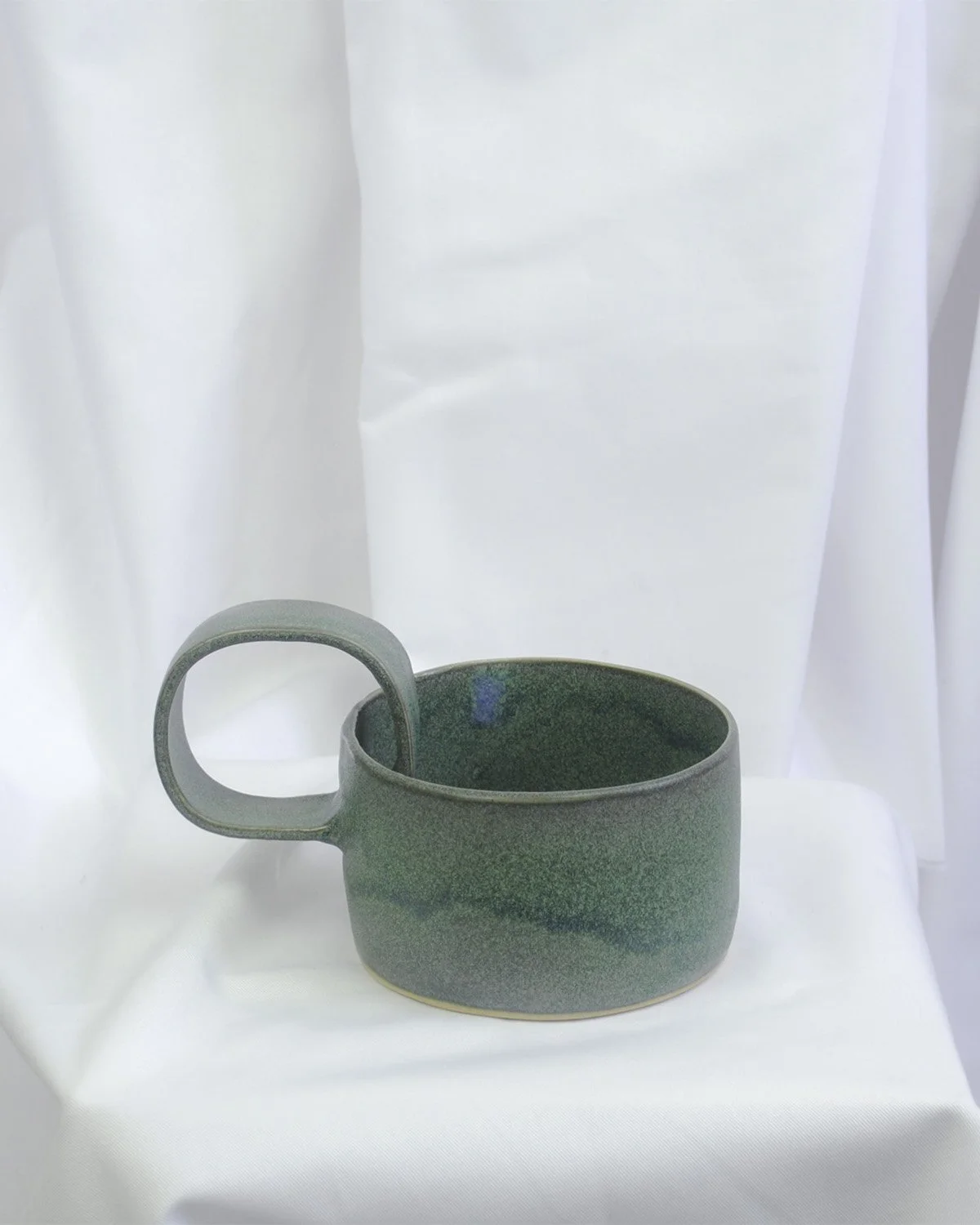 Hand-Built Medium Green Mug - Caution Fragile Ceramics