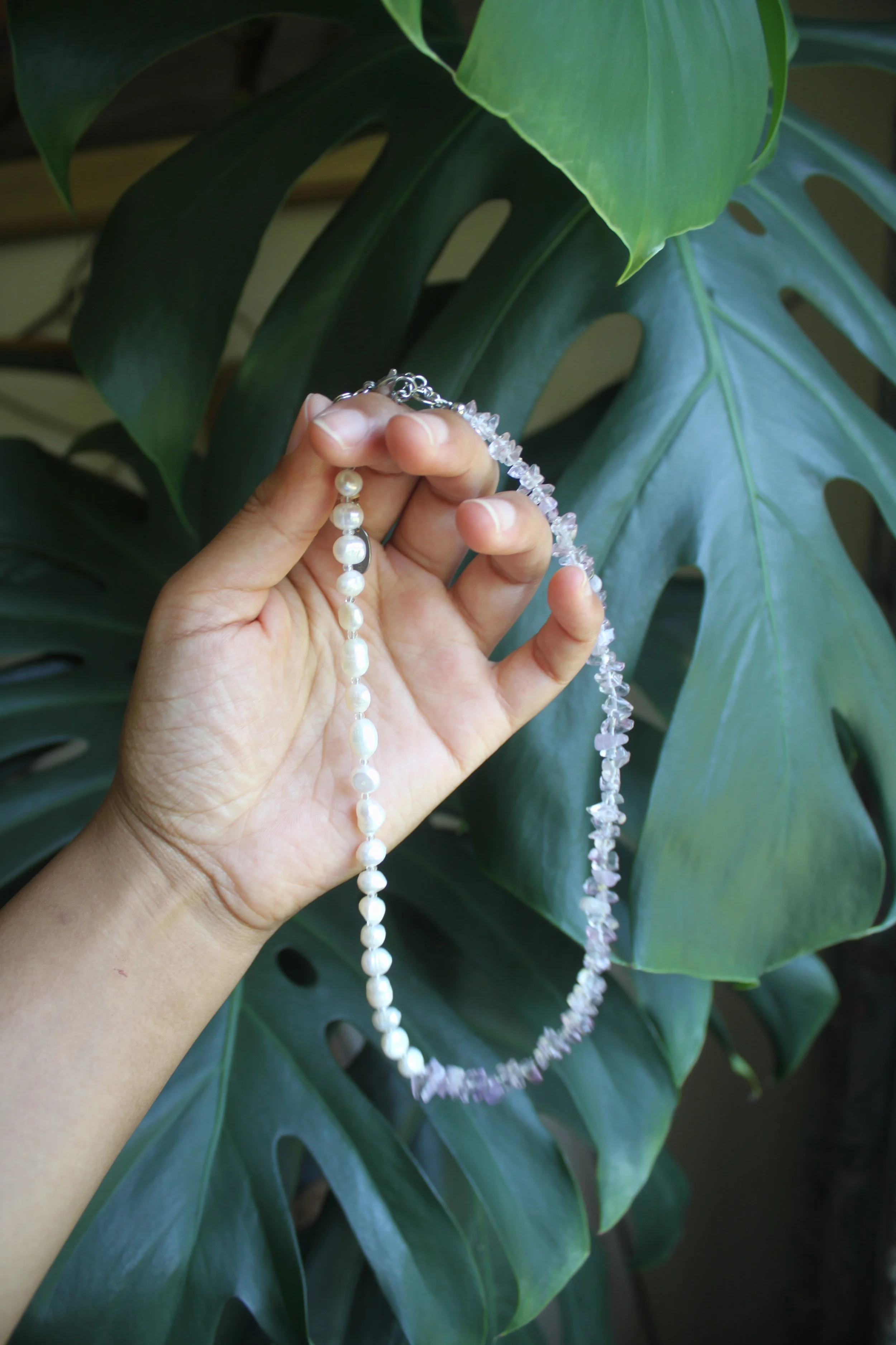 crystal pearl necklace - Pilar do Rio