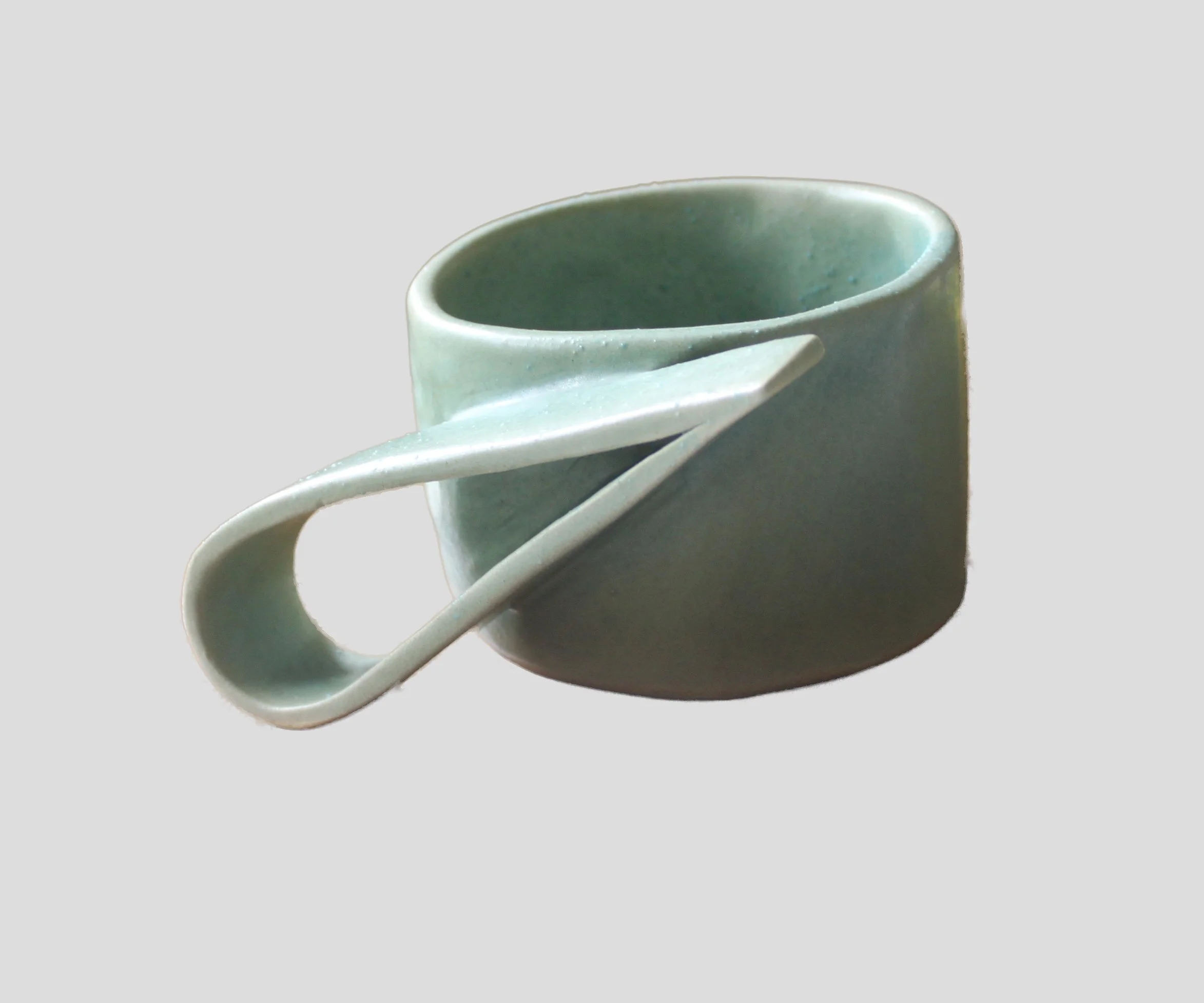 Green diagonal handle mug - Chris Markland