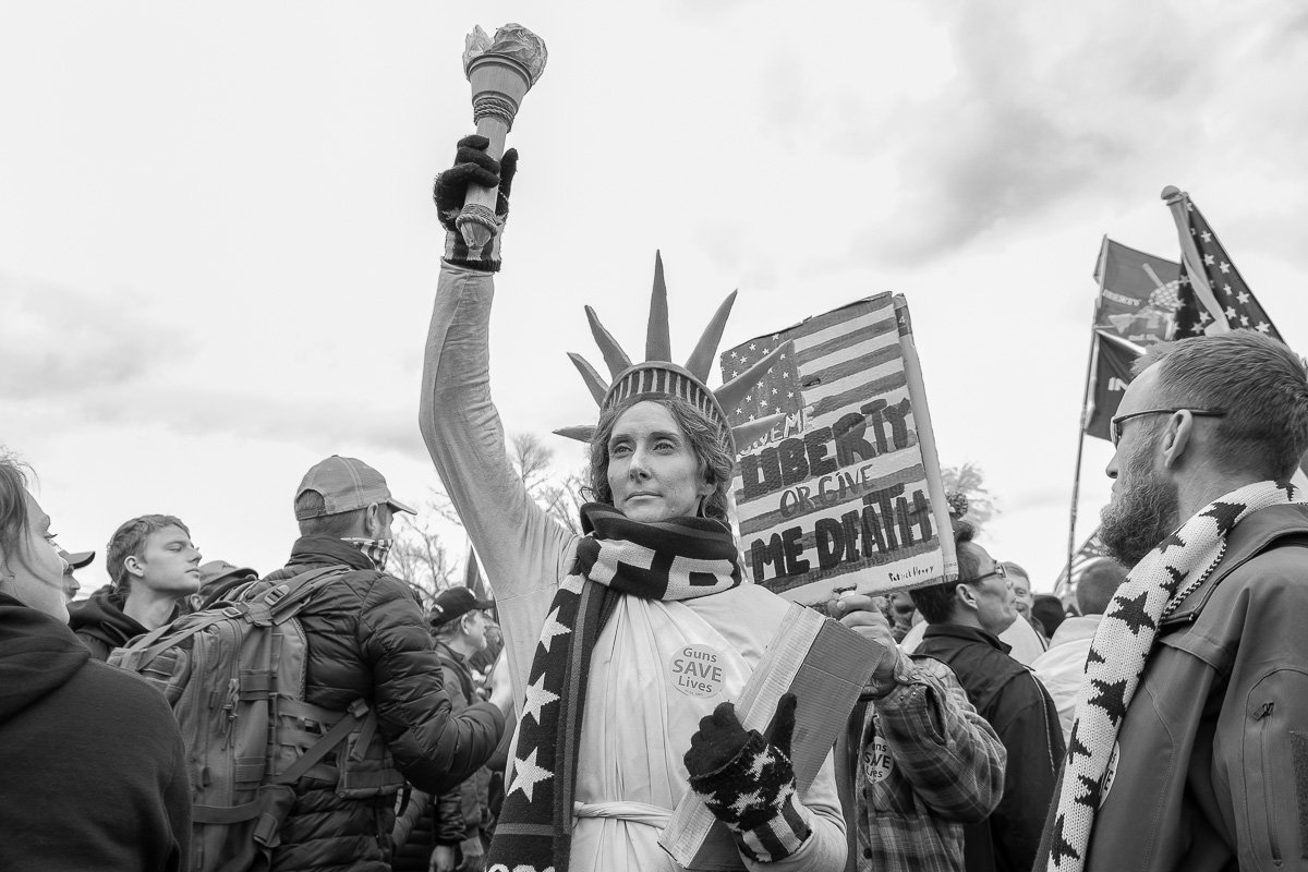 A Trump rally at the White House Ellipse saw a powerful symbol of liberty in attendance. January 6, 2021. Washington D.C.