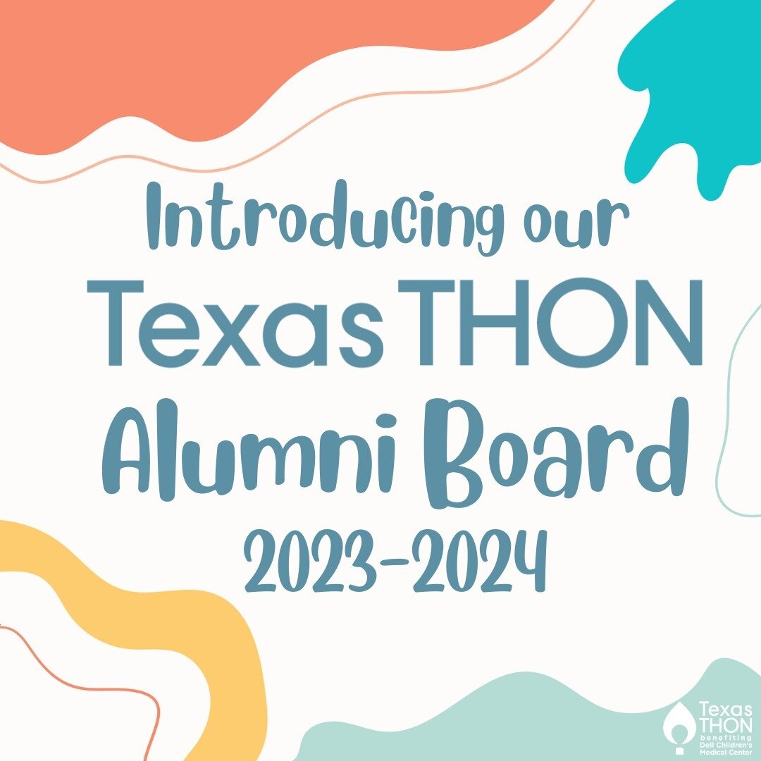 Now announcing our 2023-2024 Texas THON Alumni Board!! The Alumni Board works with our internal team and supports us in our fundraising and cause-connection spreading efforts all year long! We are so excited to have some familiar faces to work with t