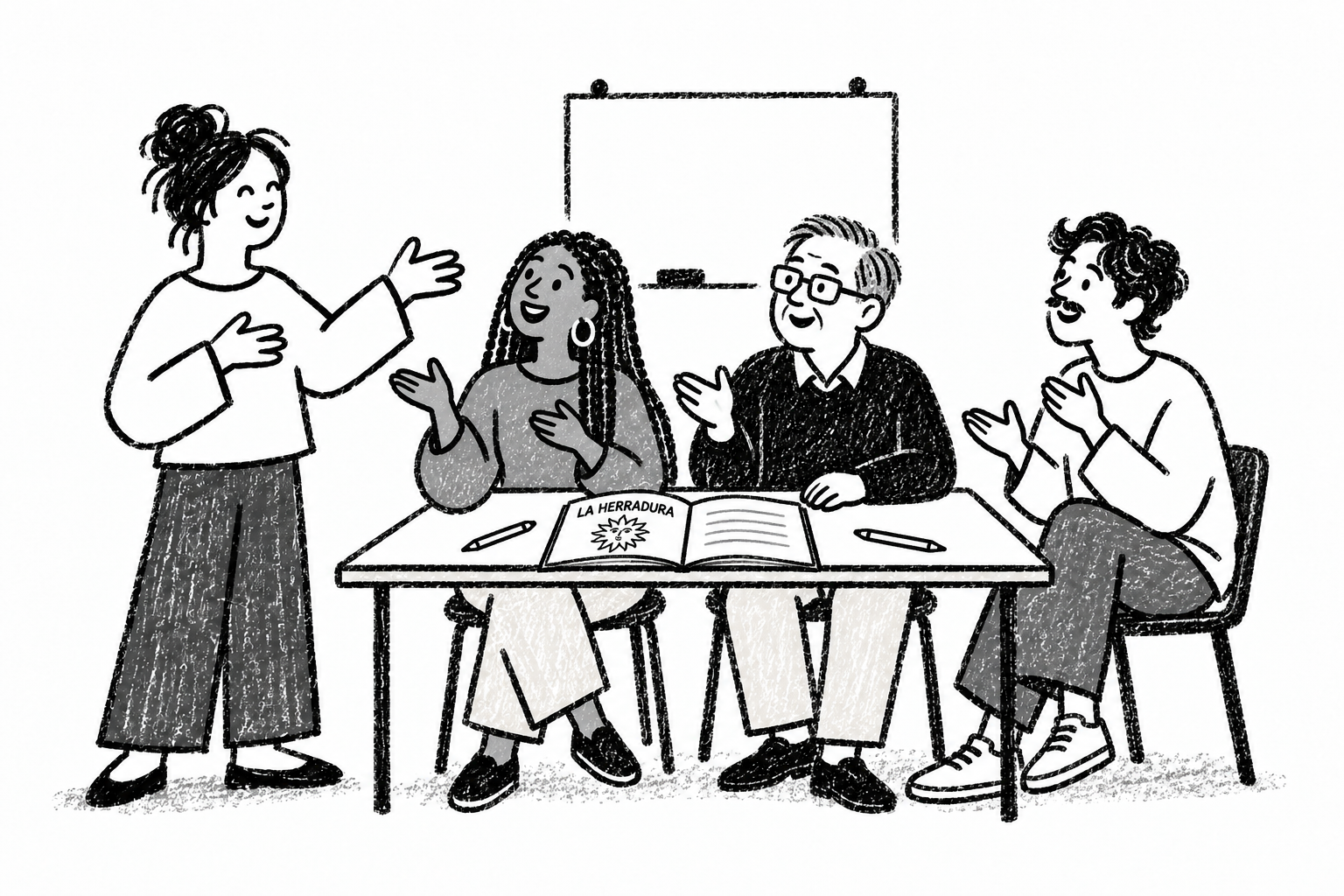 Grupo de estudiantes en clase en La Herradura