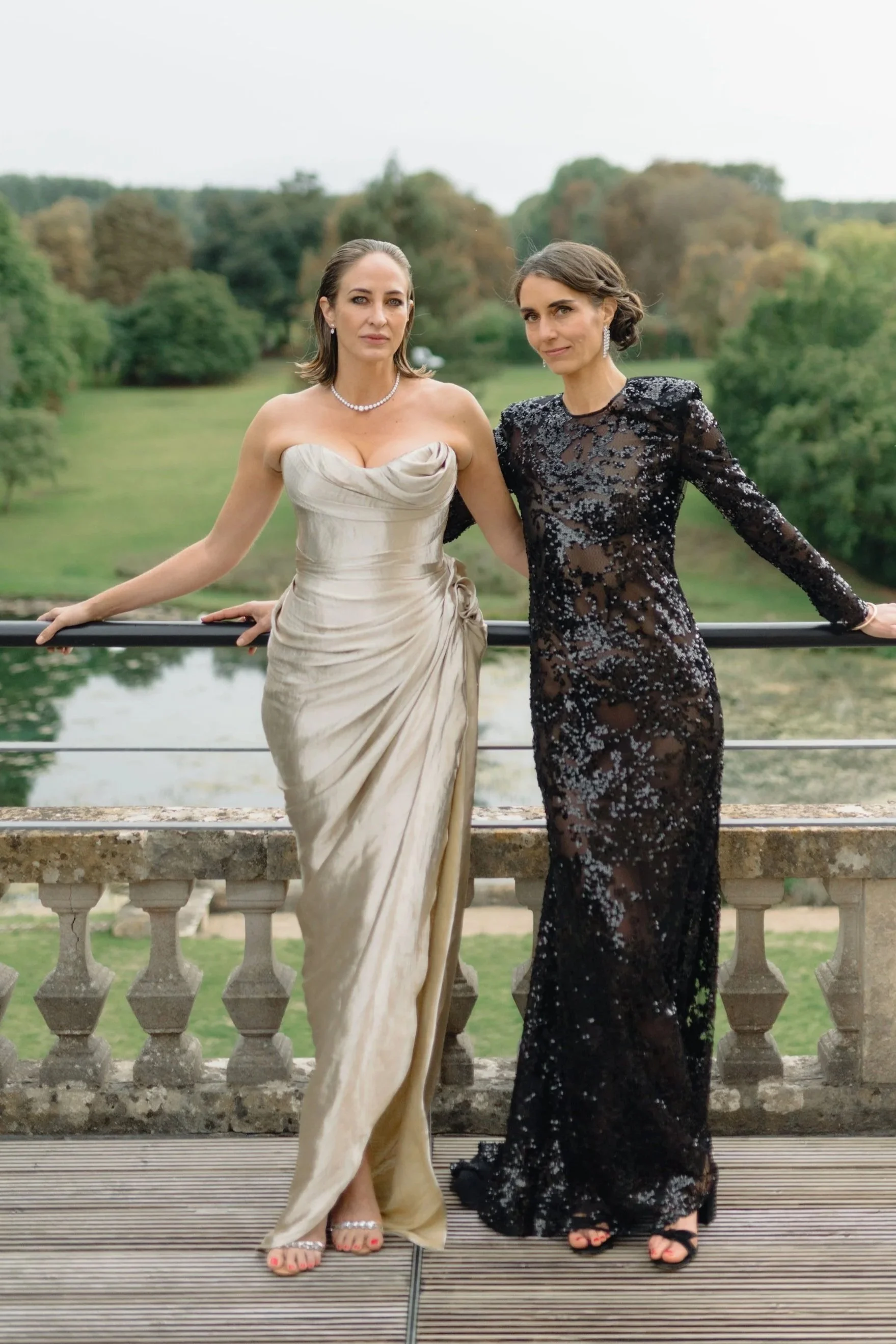 Ultra cool chic couture bride wearing custom Angeline Brunk from her elevated design studio in Queen Anne where she styles and designs brides and women looking for high fashion eveningwear and bridal looks to wear to their weddings and special events