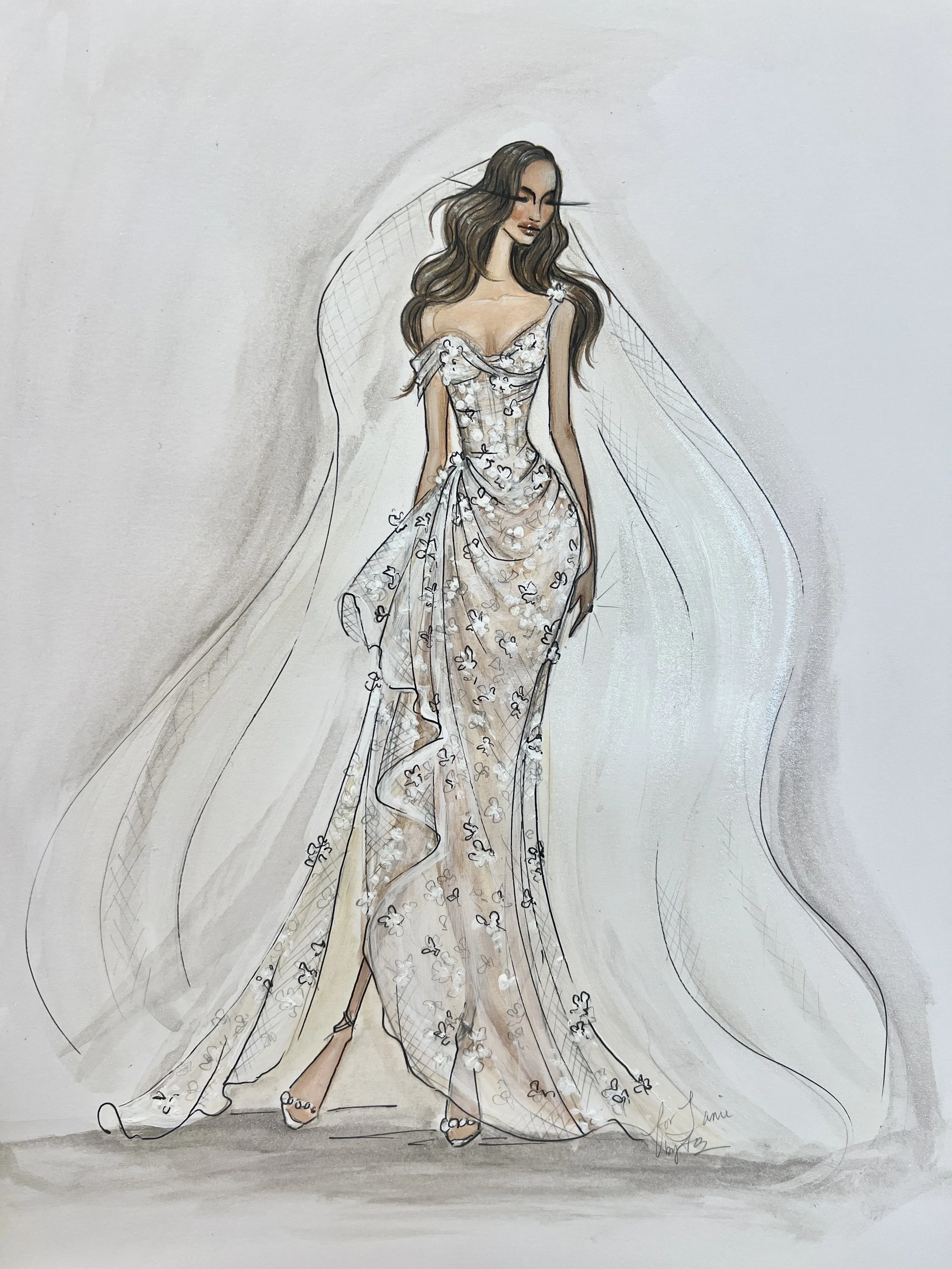 Custom Bridal Illustration for an Angeline Brunk bride.JPG