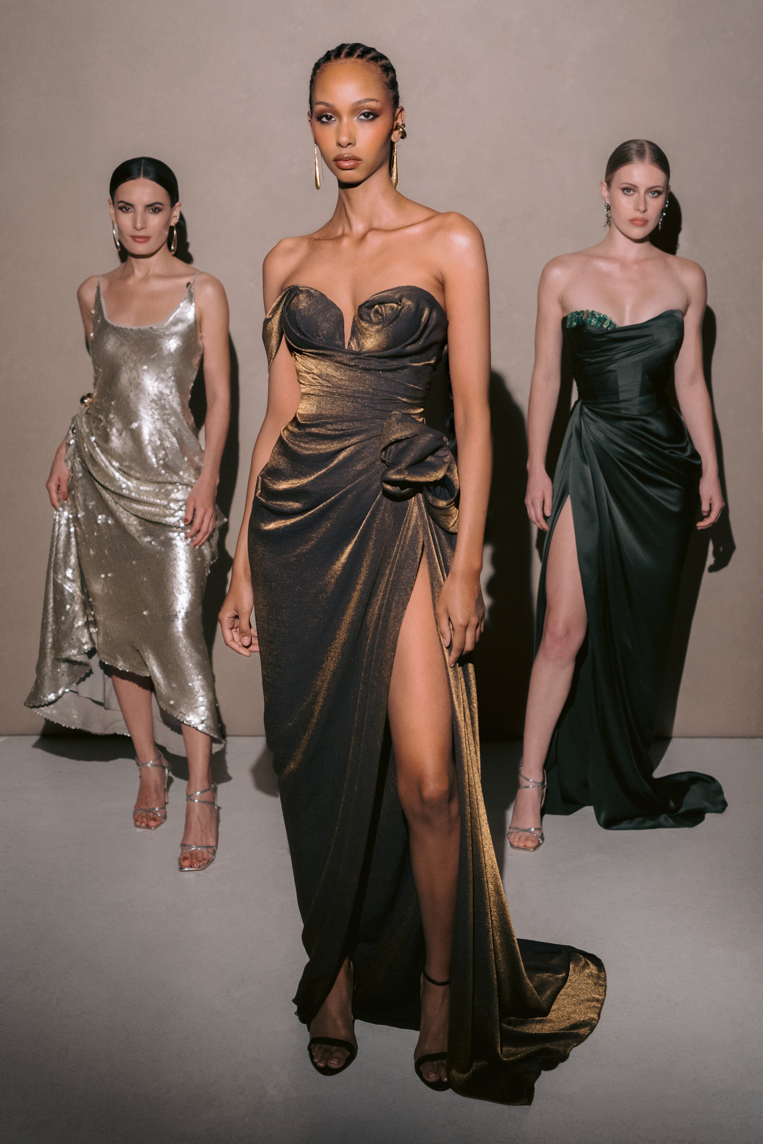 Sculptural model wedding dresses and separates by Angeline Brunk available to rent from her Queen Anne Studio photo by Logan Westom