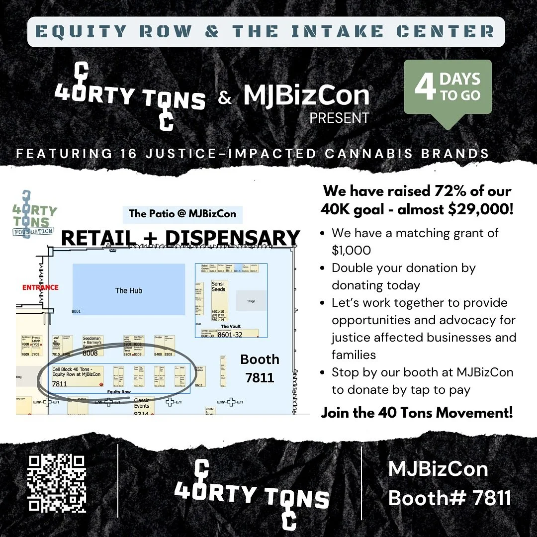 🥳 Happy #givingtuesday &amp; MJBizCon week!&nbsp;We can&rsquo;t wait to see you all at Equity Row &amp; The Intake Center (booth 7811) - in the retail area by the smoking lounge.&nbsp;💨 

🙏🏽 We have four more days to make our goal, and a donor ha