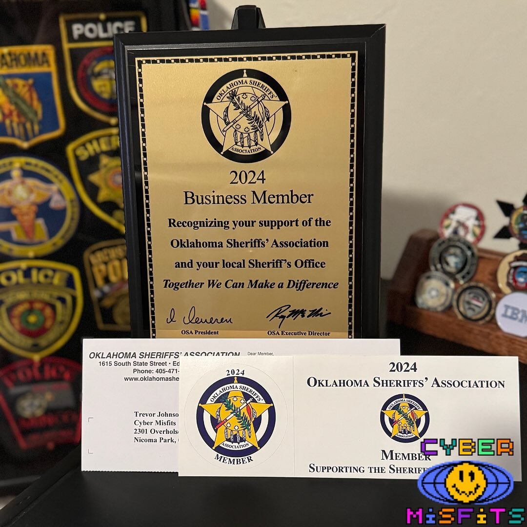 📣 🤖Proud to Be Part of the Oklahoma Sheriffs Association! 🚨🚔
We’re excited to announce that Cyber Misfits is now a member of the Oklahoma Sheriffs Association! This partnership reflects our commitment to supporting law enforcement professi