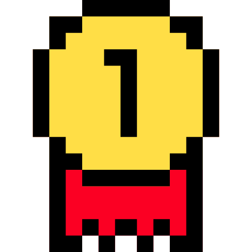 Pixel art image of a weather radar, a medical cross icon, and a building icon.