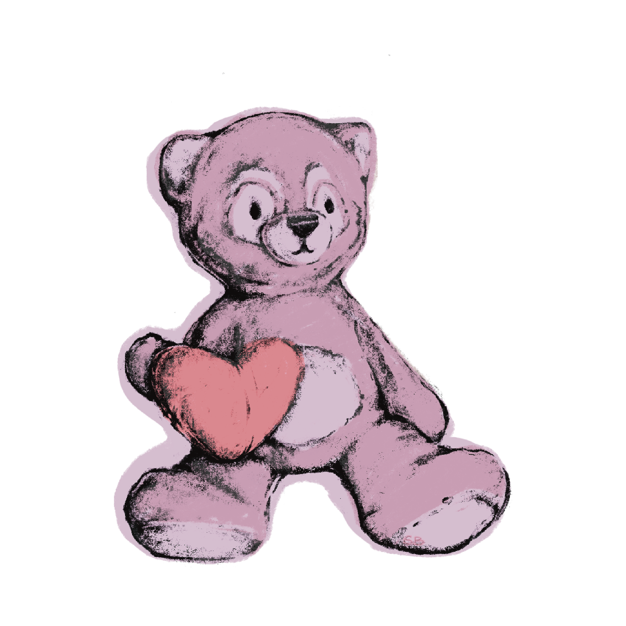 Teddy Bear Glitter Epoxy Keychain