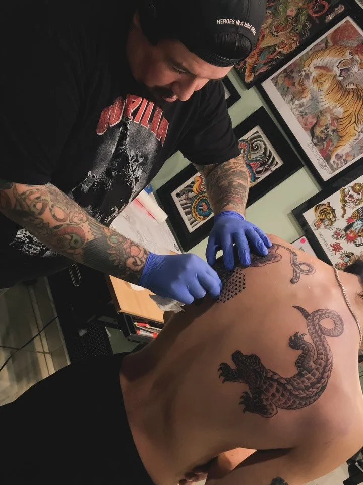 From skin to paper. The team is always creating something new for your next tattoo⚡️
.
.
walk-ins welcome everyday till 8💥