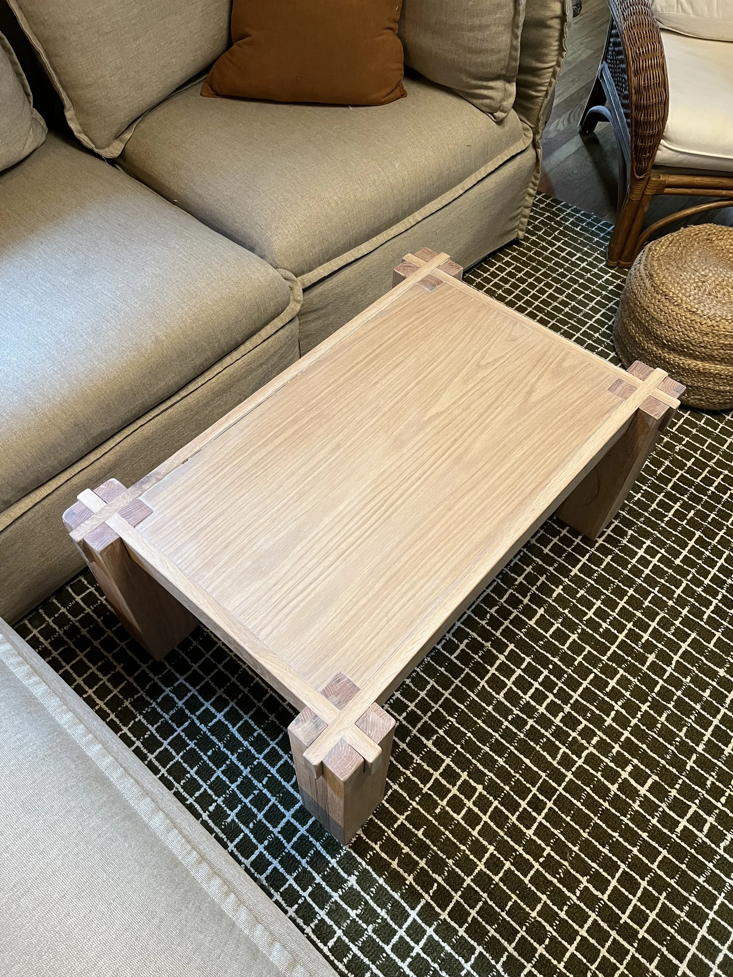 White Oak Castle Joint Coffee Table