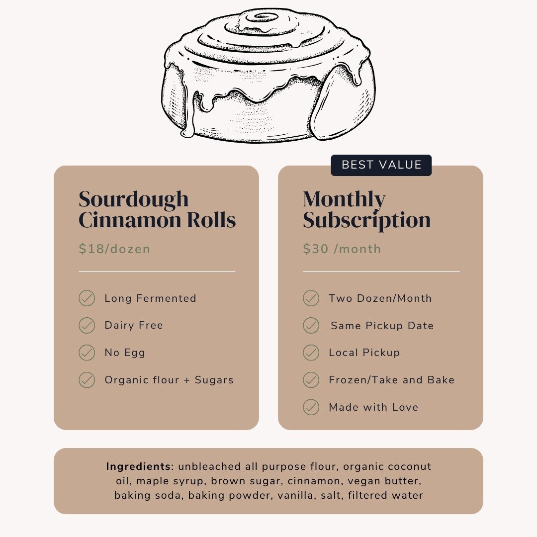 Now offering Sourdough Cinnamon Roll monthly subscriptions! Please PM to start your subscription &lt;3 Local Pickup in Walnut Cove, NC.
