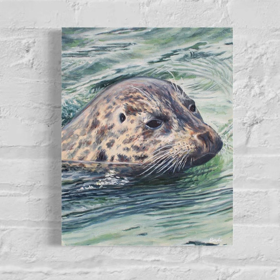 Swimming Seal 11" x 14"