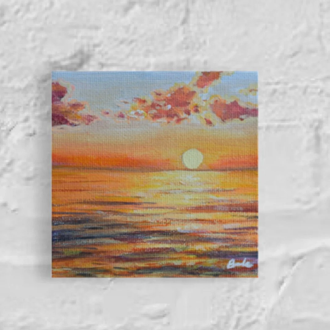 Orange Seas 4" x 4"