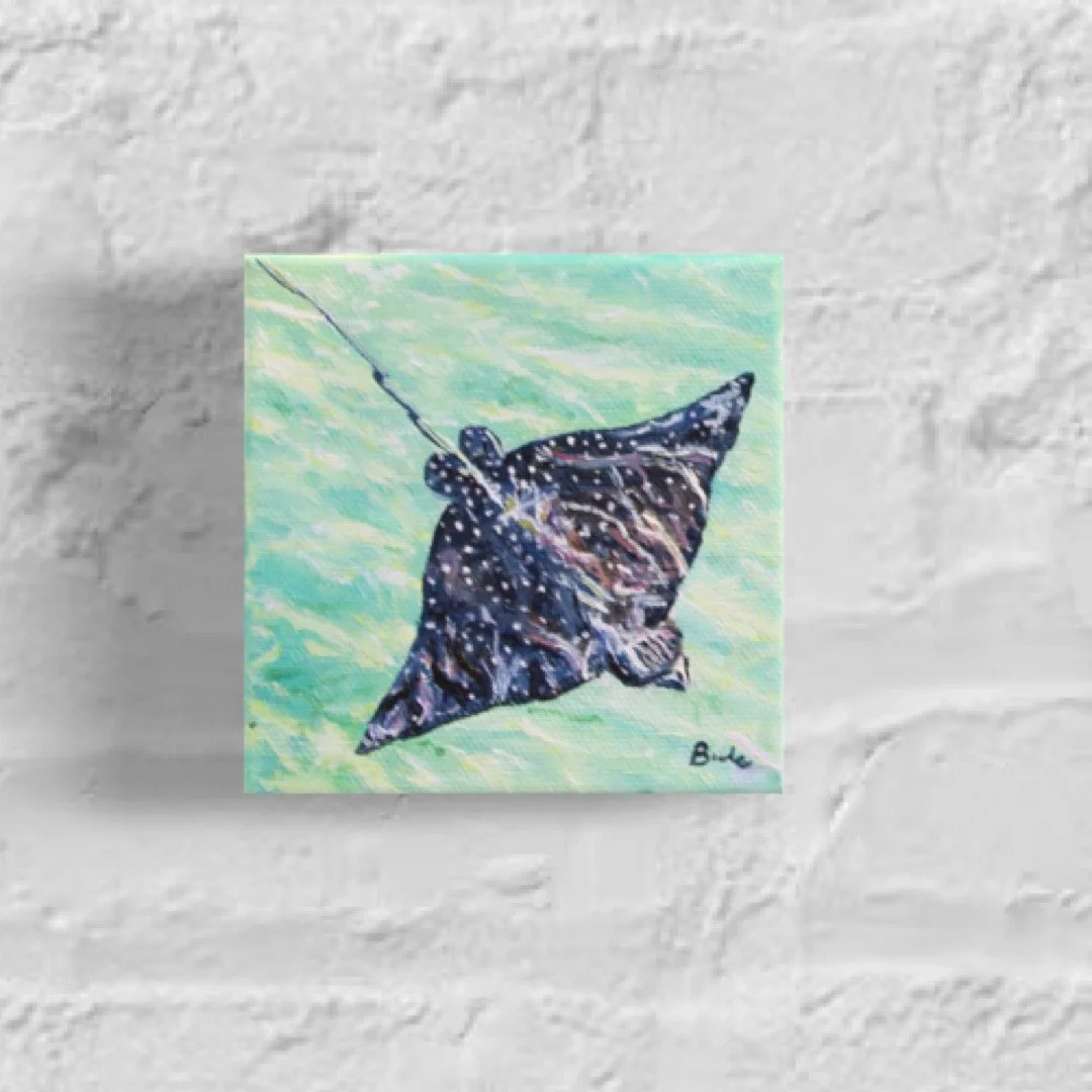 Manta Ray oil 4" x 4"