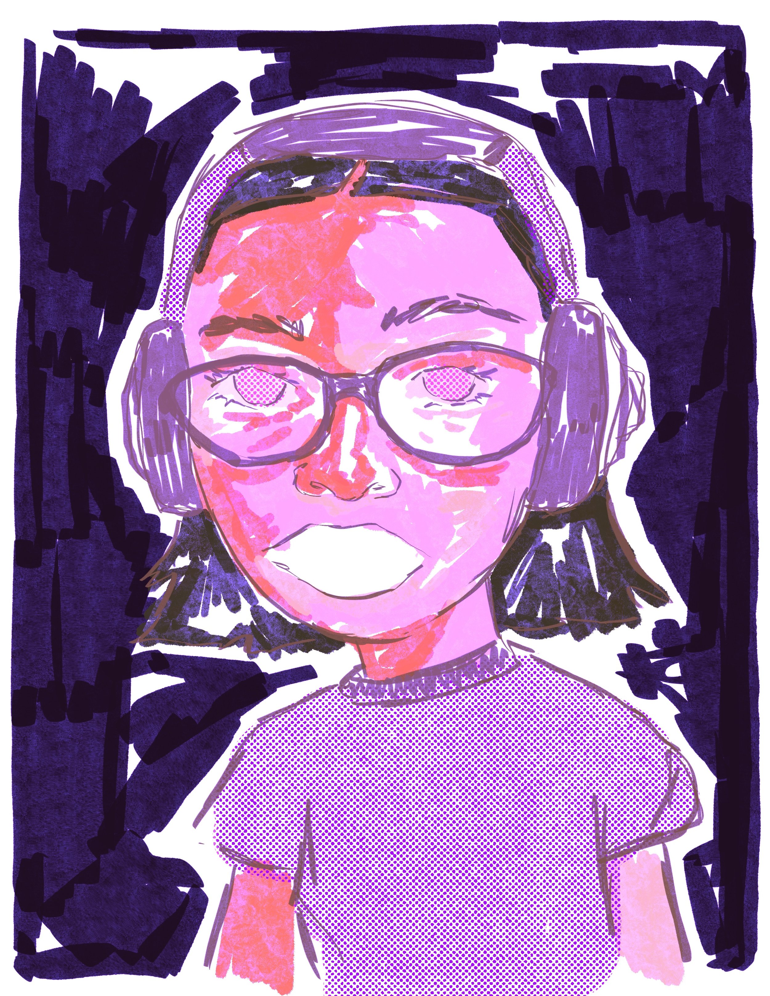 Self-Portrait, 2025, 8.5x11in, Procreate Software