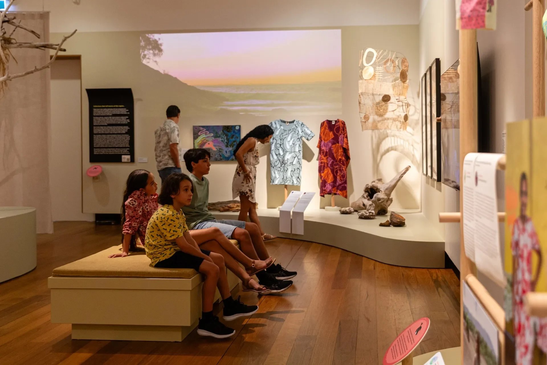 Credit: 'Stories You Wear: Magpie Goose' exhibition, at Museum of Brisbane 2025. Photo by Red Handed Productions.