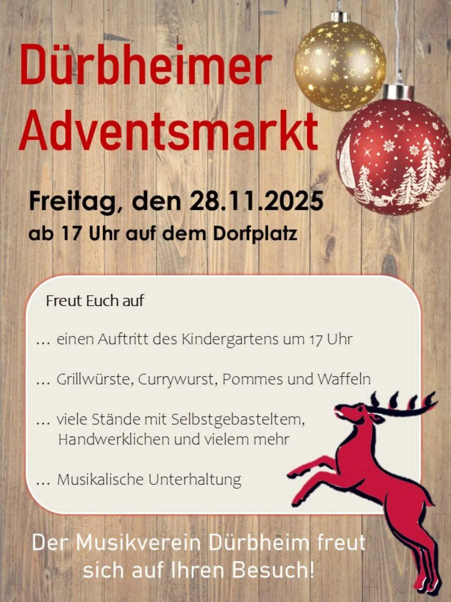 🎄 ❄️ HERZLICHE EINLADUNG ❄️ 🎄
#adventsmarkt #madewithlove #selbstgebasteltes #gl&uuml;hweinundpunsch #kleinaberfein #musikverein #d&uuml;rbheim #kigastelisabeth @kiga_stelisabeth