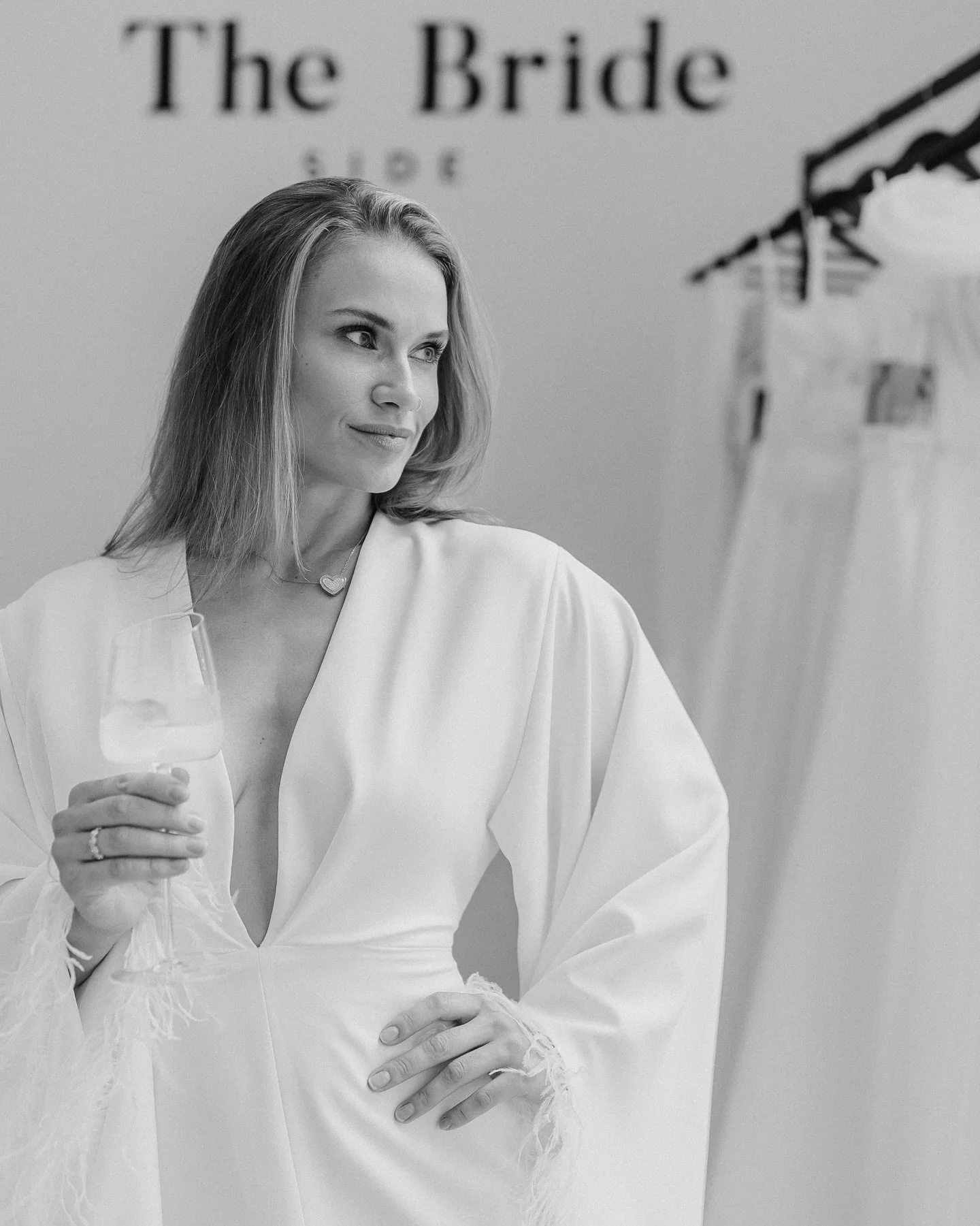✨ The Tulum Wedding Gown ✨

Bold. Effortless. Unforgettable.

With its dramatic bell sleeves, plunging neckline, and feather-trimmed details, The Tulum is made for fashion-forward brides who love a statement look. Its sleek silhouette and daring slit