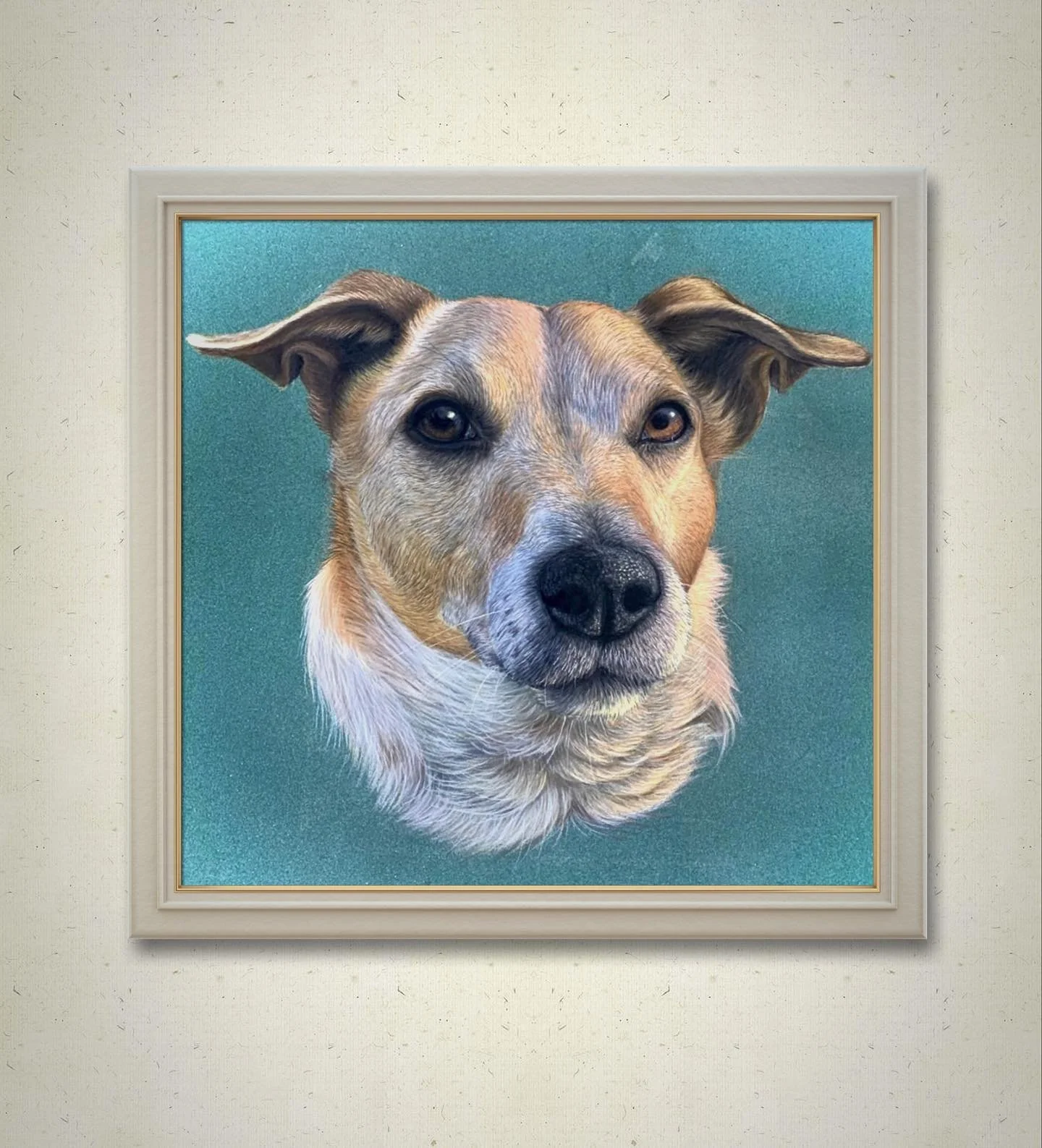 In my studio, I delved into the art of pastel portraiture to bring Bingo to life on canvas. 🌈🐾 This commissioned piece was a meticulous process, with a focus on capturing the nuances of Bingo's coat and the interplay of light that defined his essen