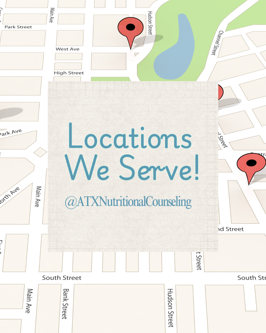 Locations We Serve at ATX Nutritional Counseling!