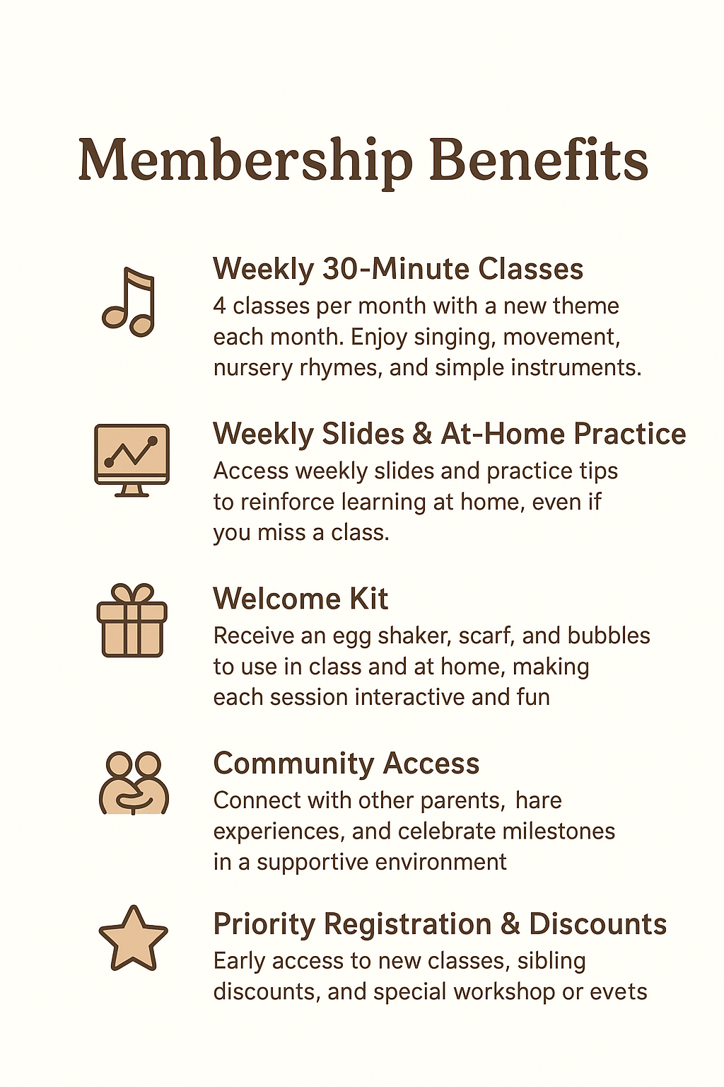 Mommy & Me Music Membership – $45/Month