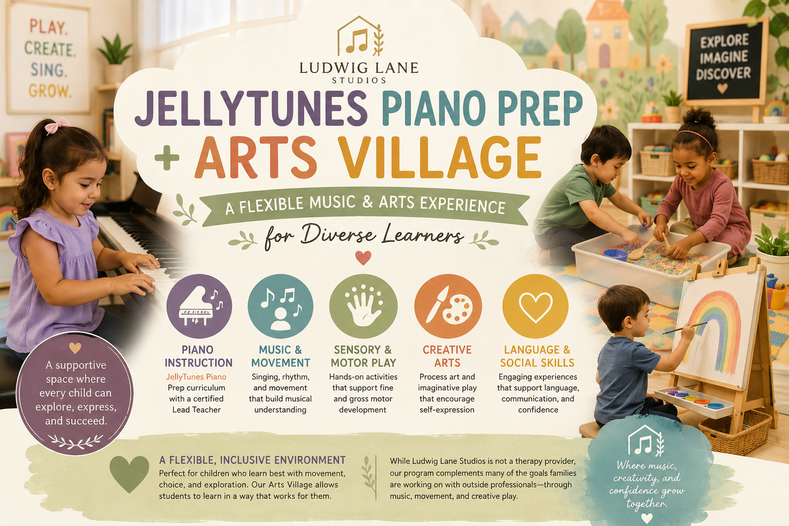 JellyTunes Piano Prep + Arts Village 45-minute