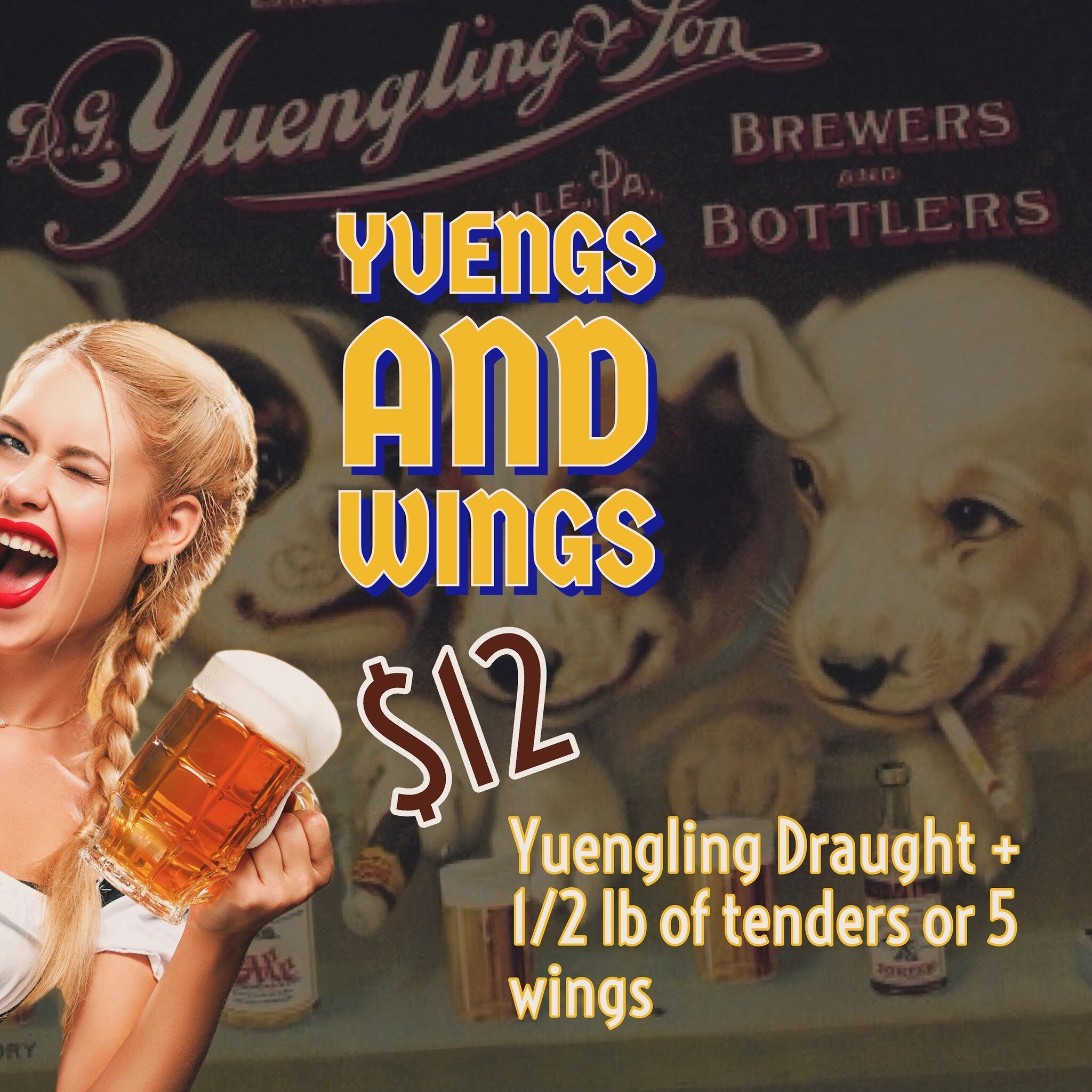 PSA 📣JOIN US FOR YUENGS AND WINGS 📣📣 Every Monday - Thursday from 3-6 PM 🍺🌹 
.
.
&amp; For Our Guests : if you still have not received your t-shirt and mug from the 2024 Summit, please call us at 508-858-7123 📲