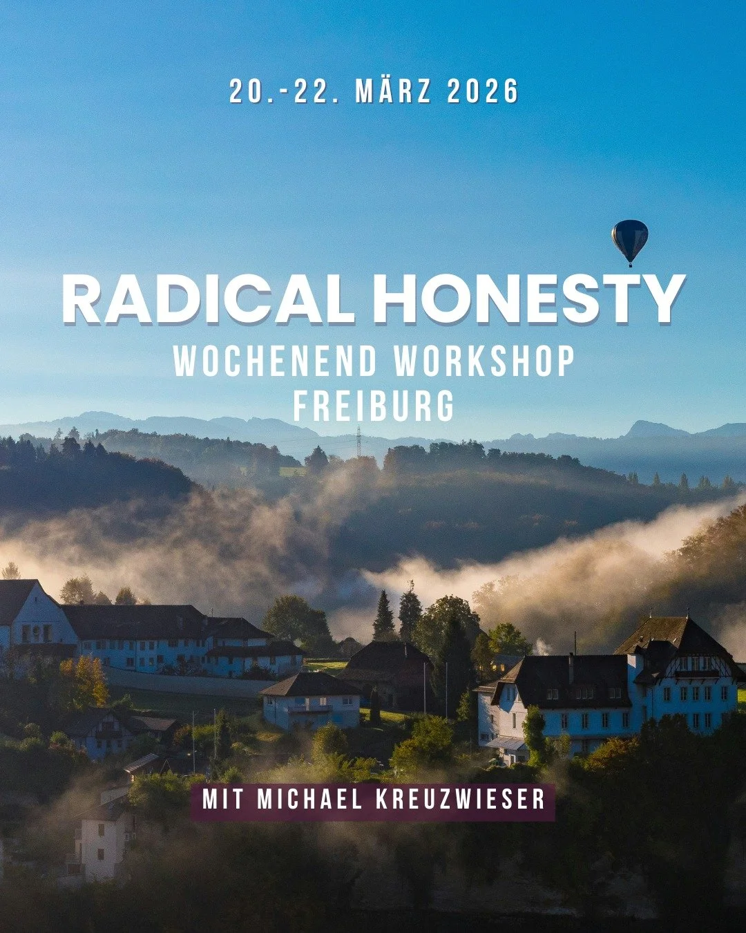 RADICAL HONESTY kommt nach Freiburg
📅 20.&ndash;22. M&auml;rz 2026

Befreie dich von dem Druck, immer &bdquo;der/ die Gute&ldquo; sein zu m&uuml;ssen &ndash; und komm wieder mehr bei dir an: mit deiner Freude, Klarheit, Neugier, Lust, Unsicherheit u