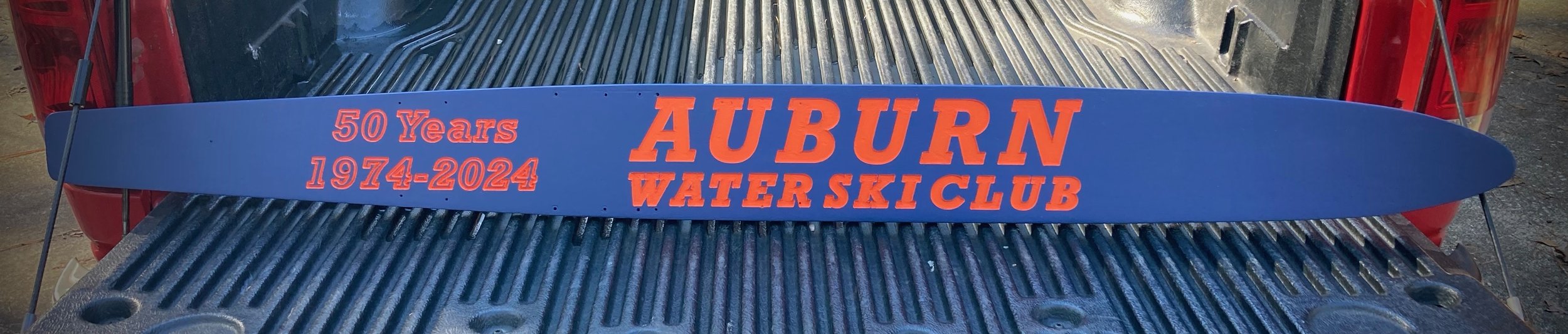 50 Years Carved Wooden Ski Sign