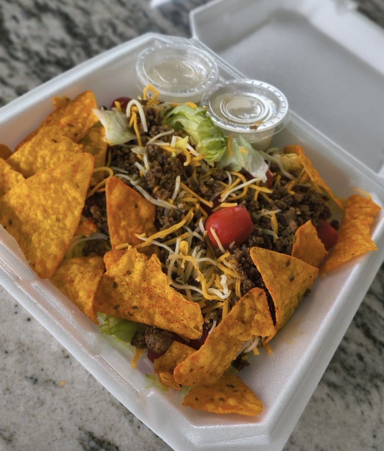 Walking taco salad