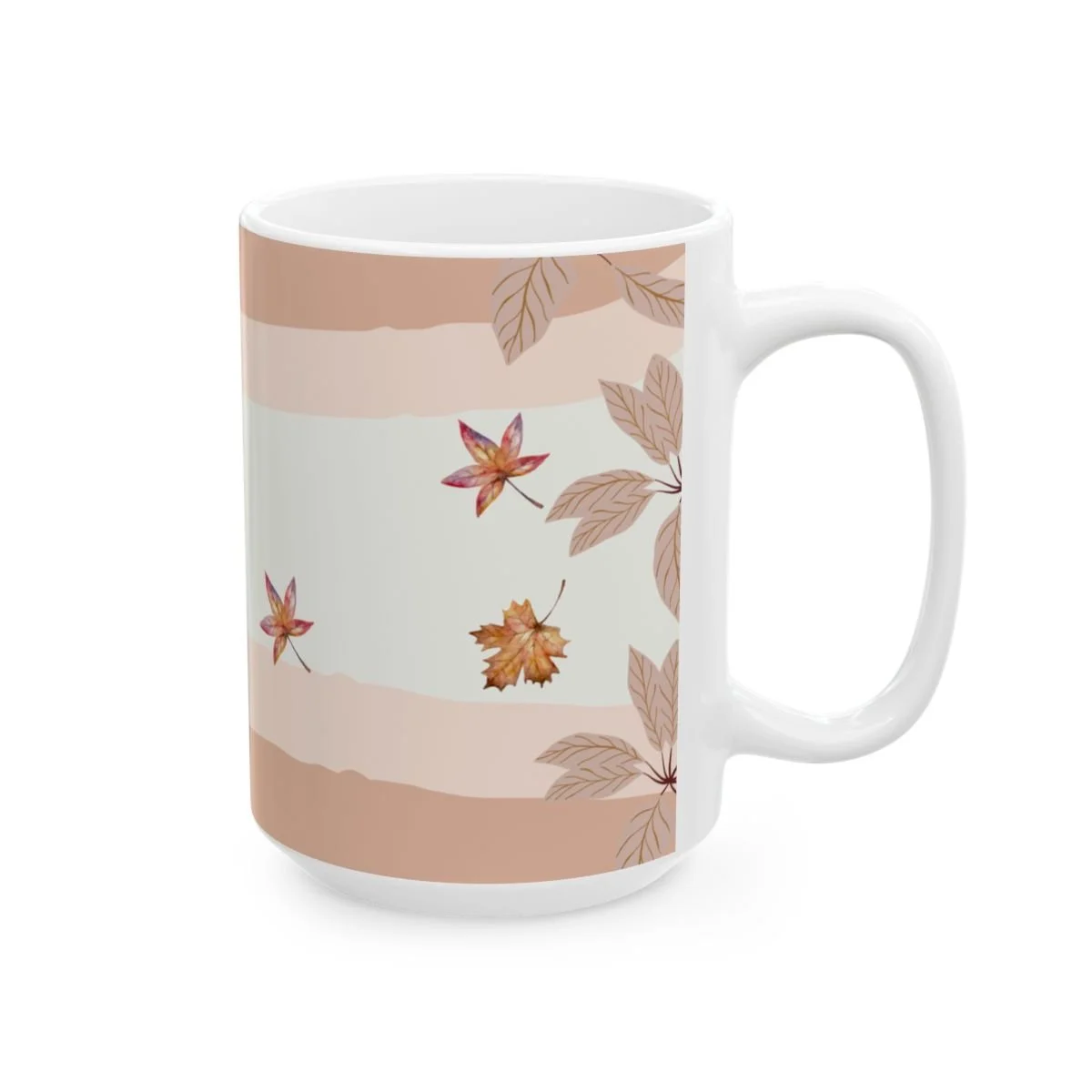 Falling Leaves Coffee Mug with Earthy Tones