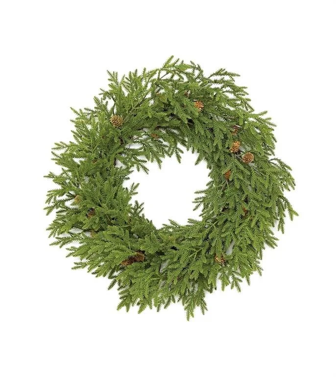 Hoop Pine Wreath with Pinecone, 26', Green