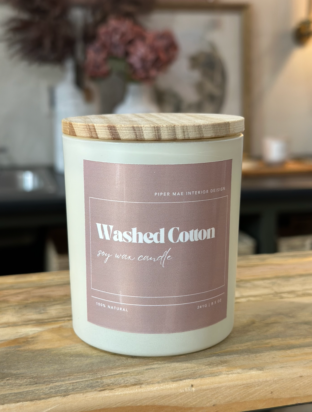 Washed Cotton Candle