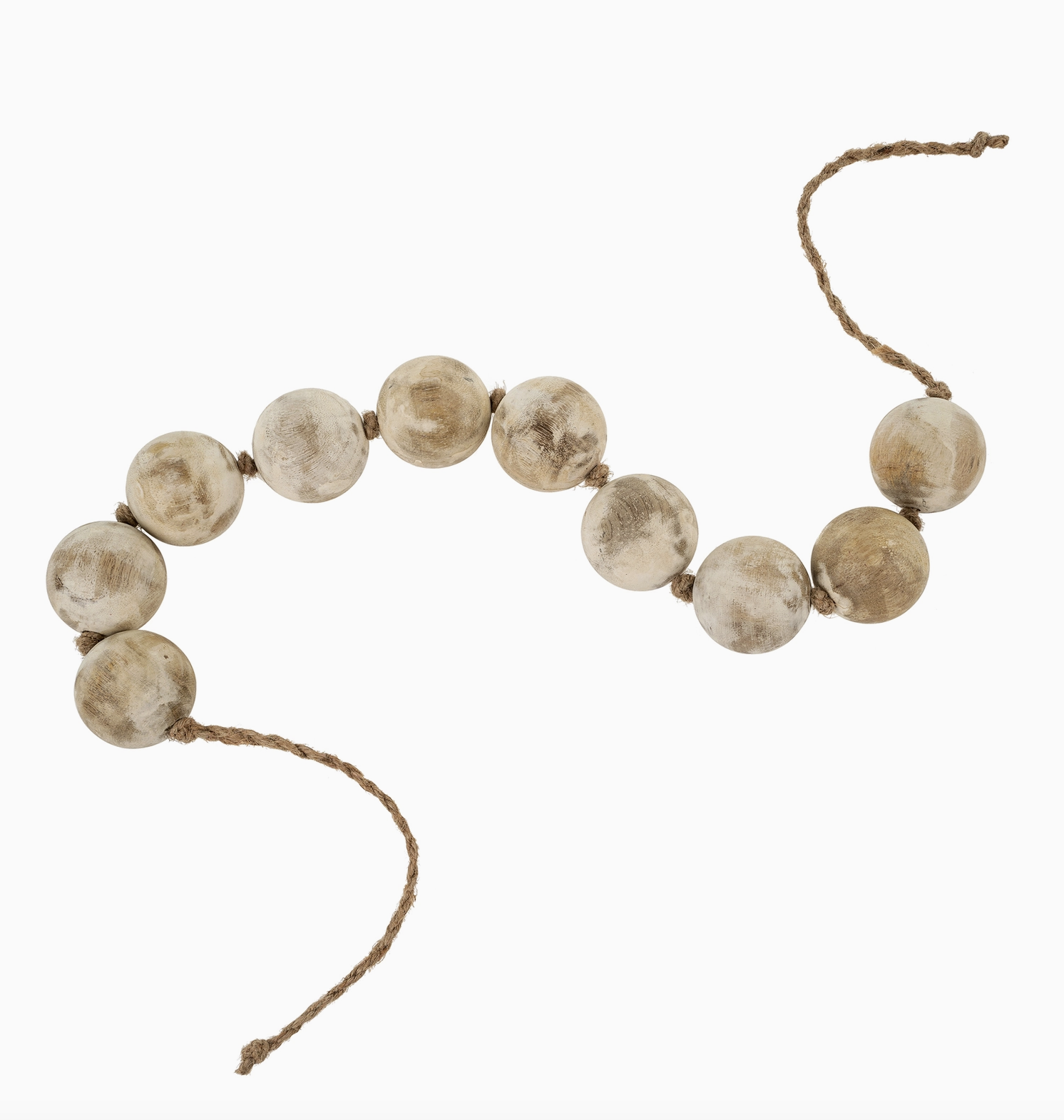 Wooden Bead Garland White
